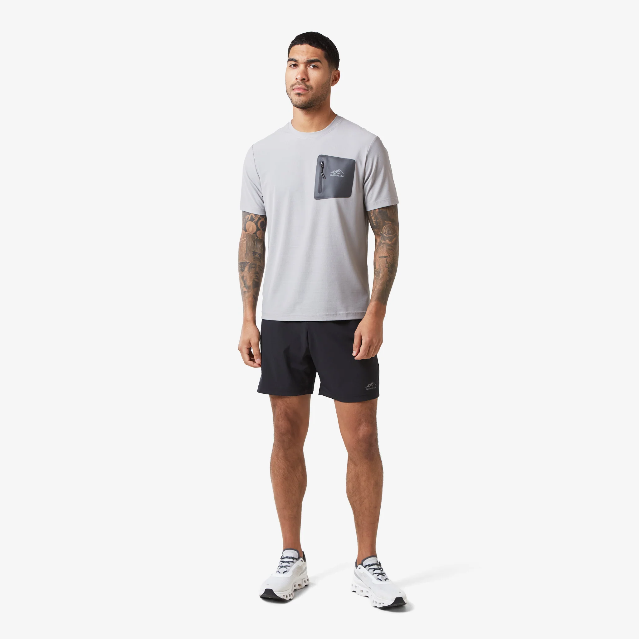 Heat Seal Zip Block Pocket T-Shirt | Grey - Image 5