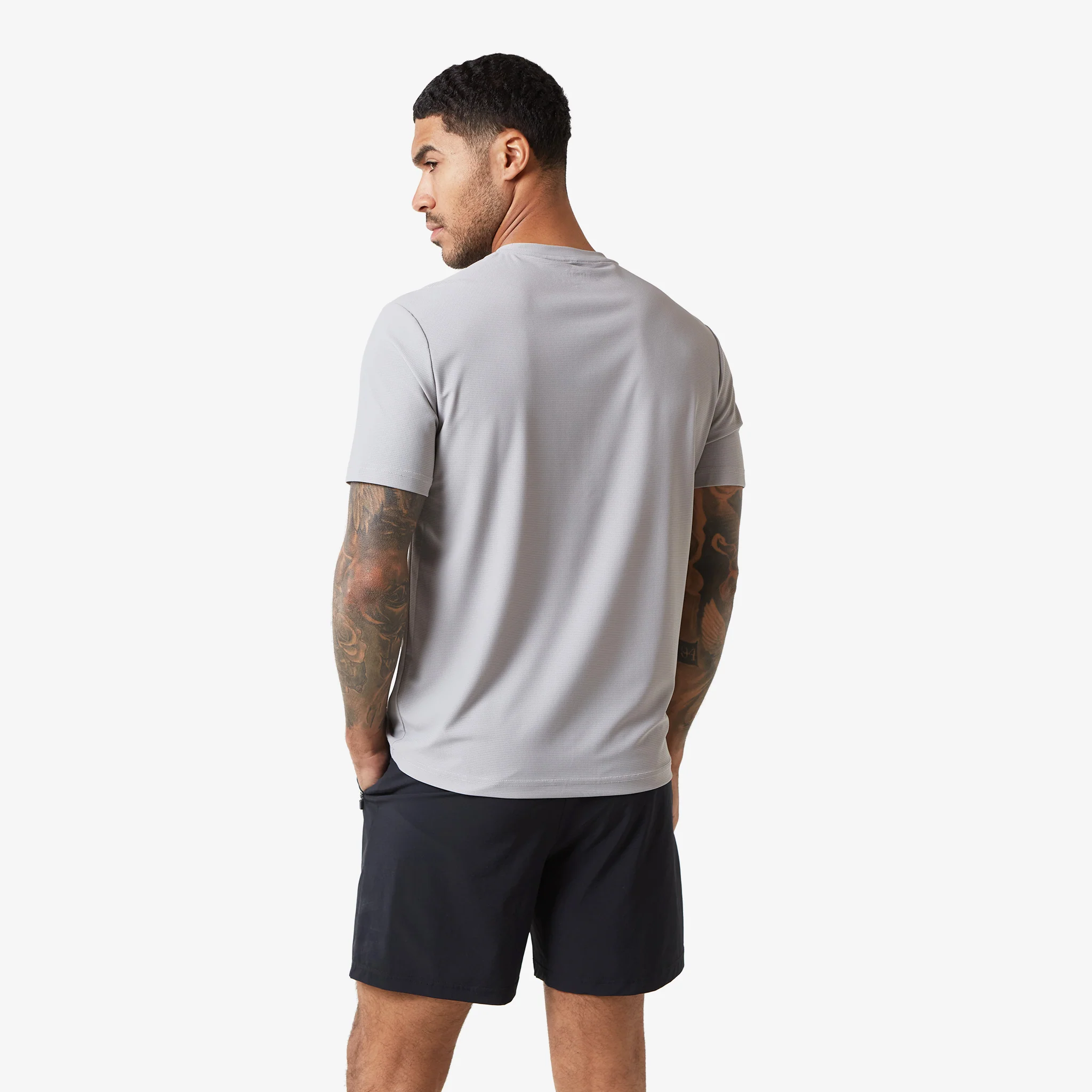 Heat Seal Zip Block Pocket T-Shirt | Grey - Image 7