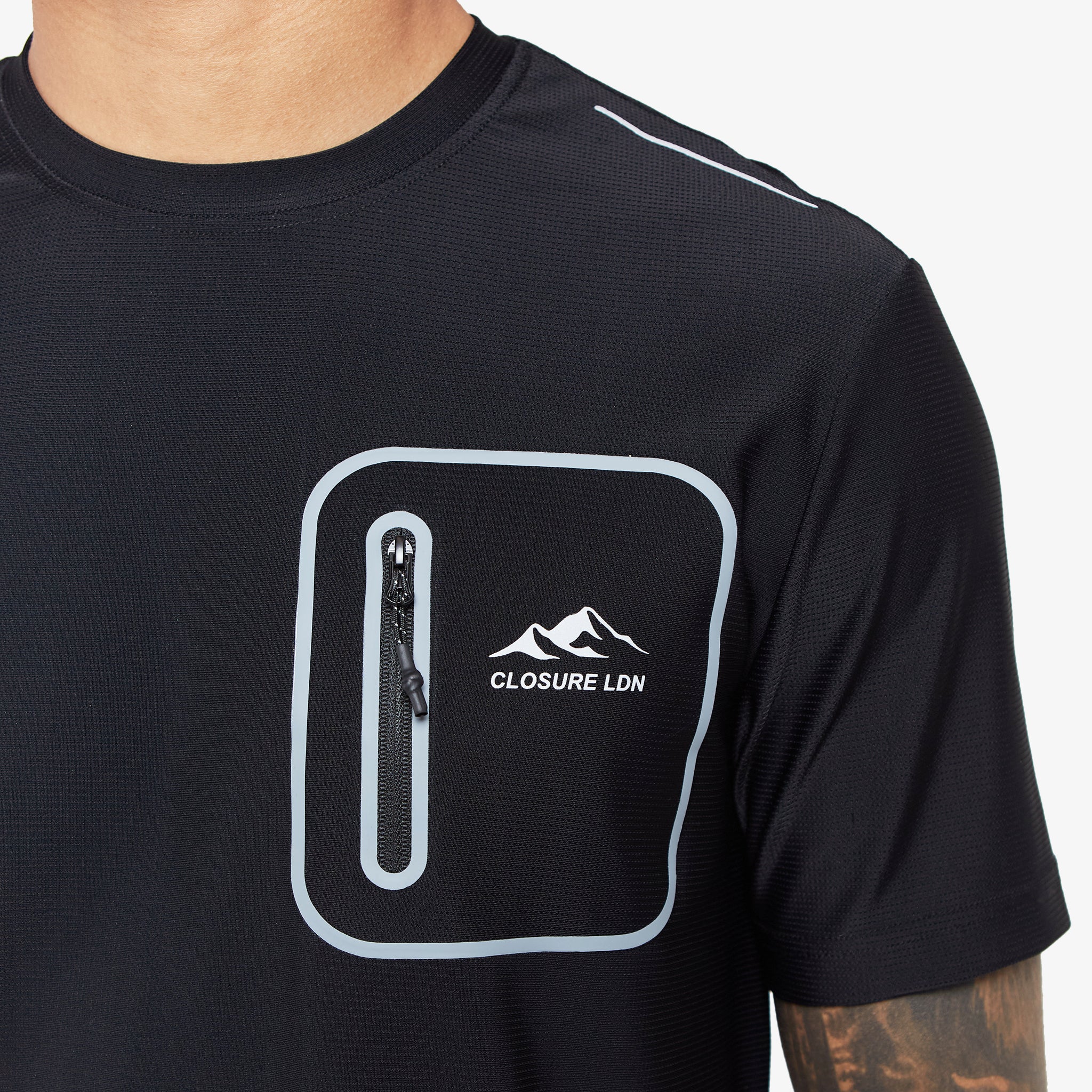 Heat Seal Zip Pocket T-Shirt | Black - Image 4