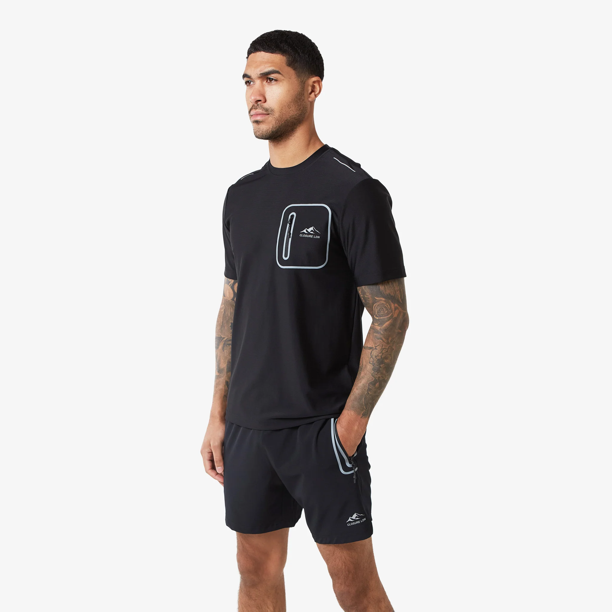 Heat Seal Zip Pocket T-Shirt | Black - Image 5