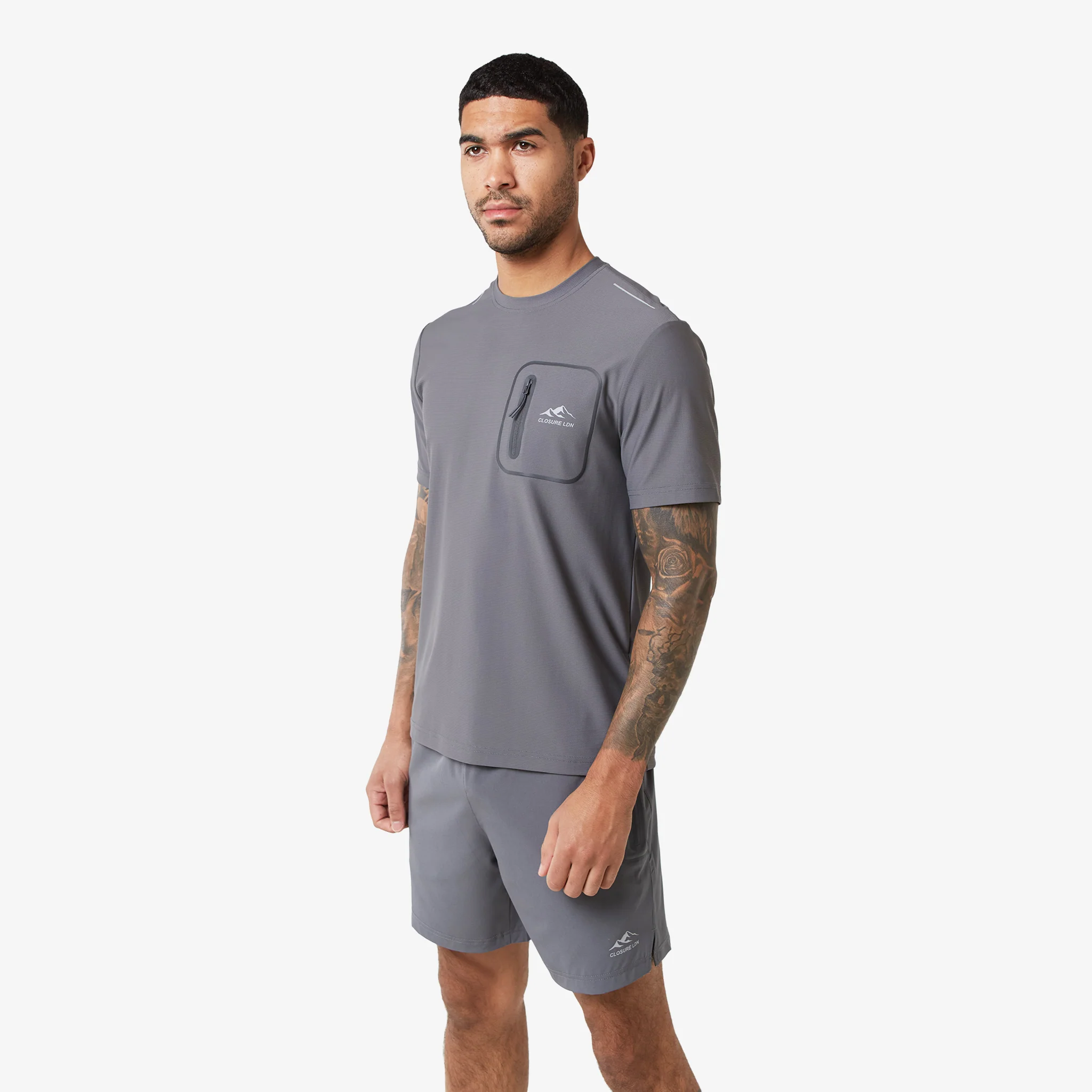 Heat Seal Zip Pocket T-Shirt | Grey - Image 4