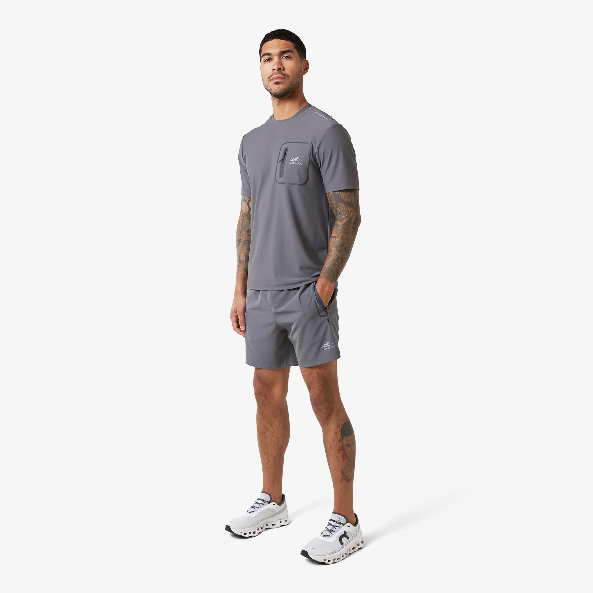 Heat Seal Zip Pocket T-Shirt | Grey - Image 6
