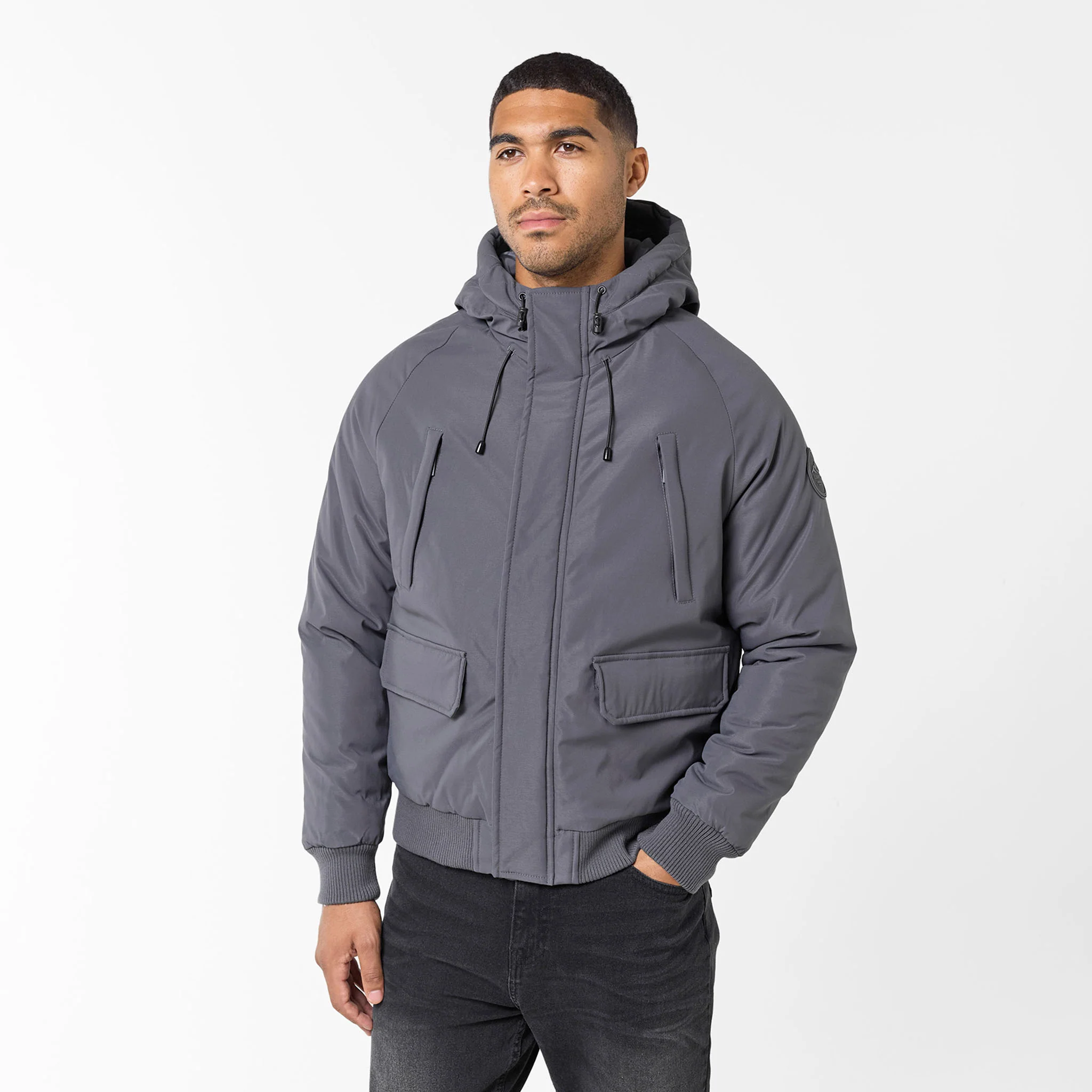Hooded Parka Jacket | Charcoal