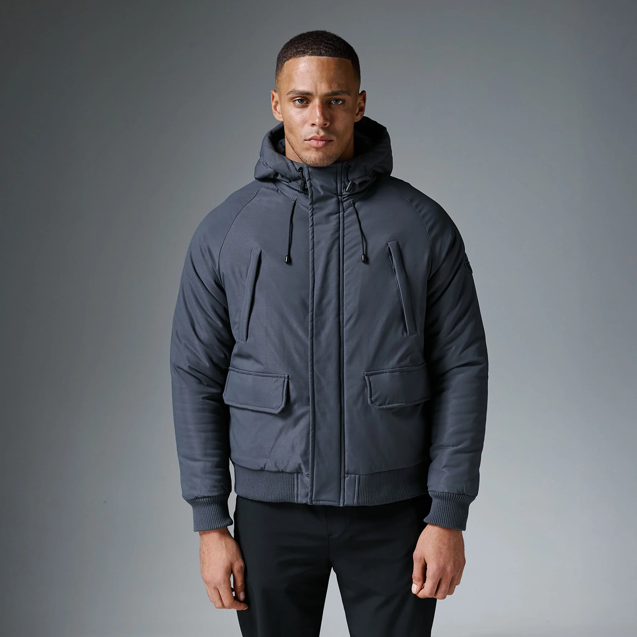 Hooded Parka Jacket | Charcoal - Image 2