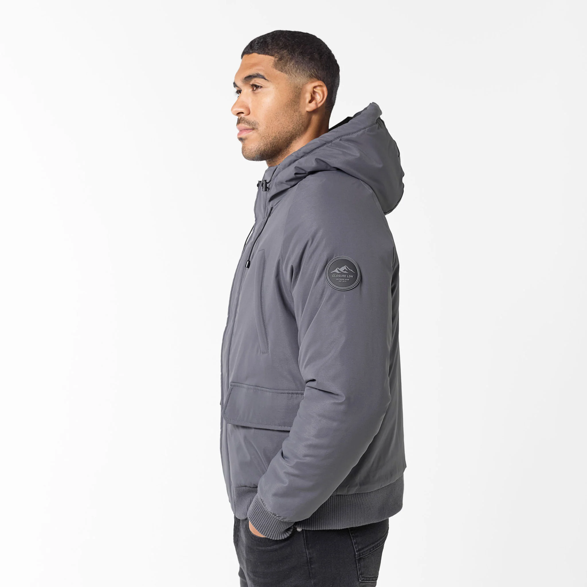 Hooded Parka Jacket | Charcoal - Image 3