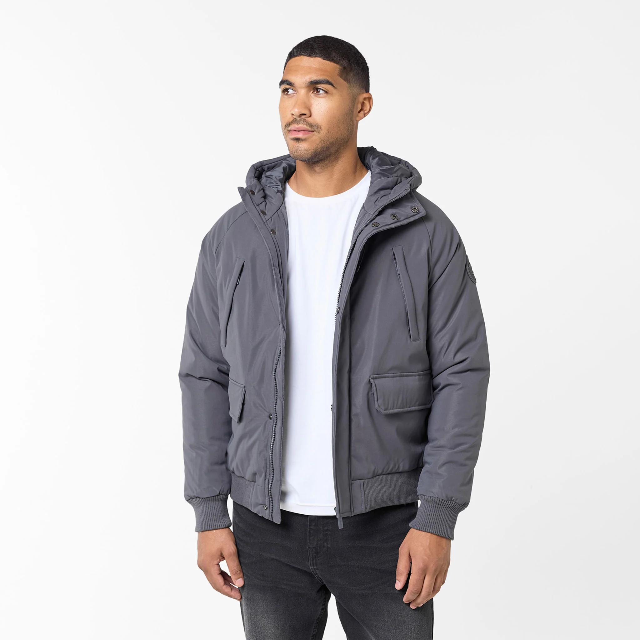 Hooded Parka Jacket | Charcoal - Image 6