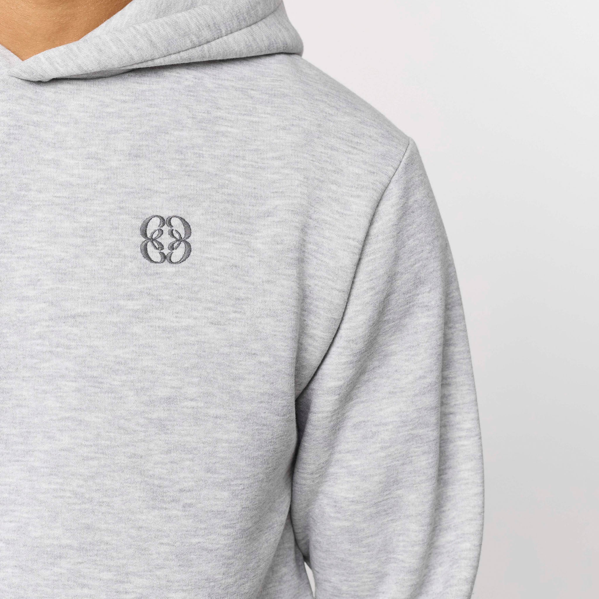 Icon Back Print Relaxed Hoodie | Grey Marl - Image 3