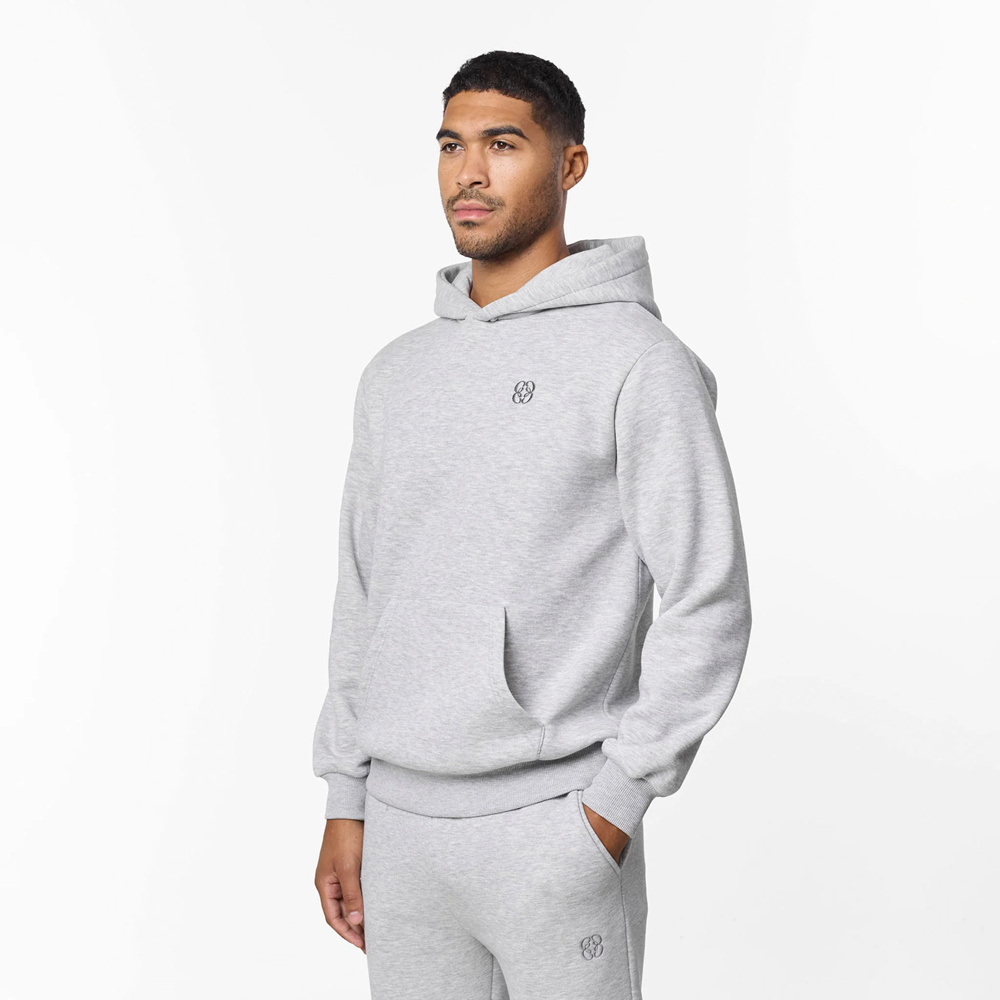 Icon Back Print Relaxed Hoodie | Grey Marl - Image 4