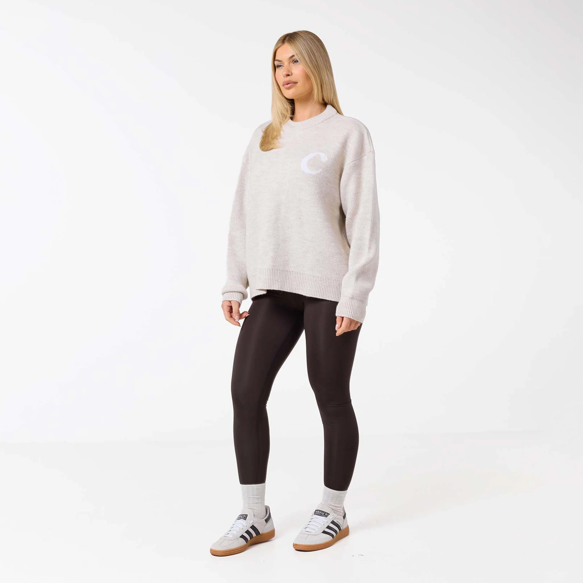 Initial Knit Crew Neck | Oat - Image 2