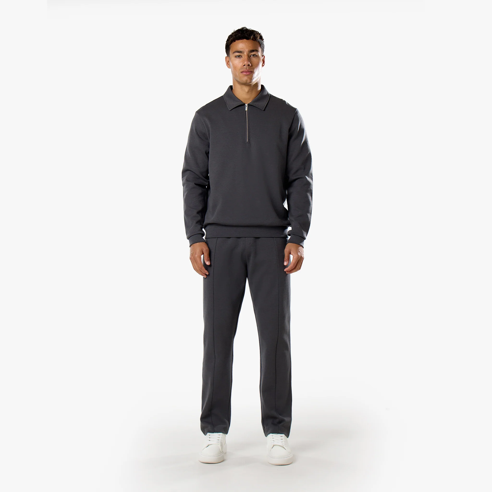Interlock 1/4 Zip Tracksuit | Charcoal
