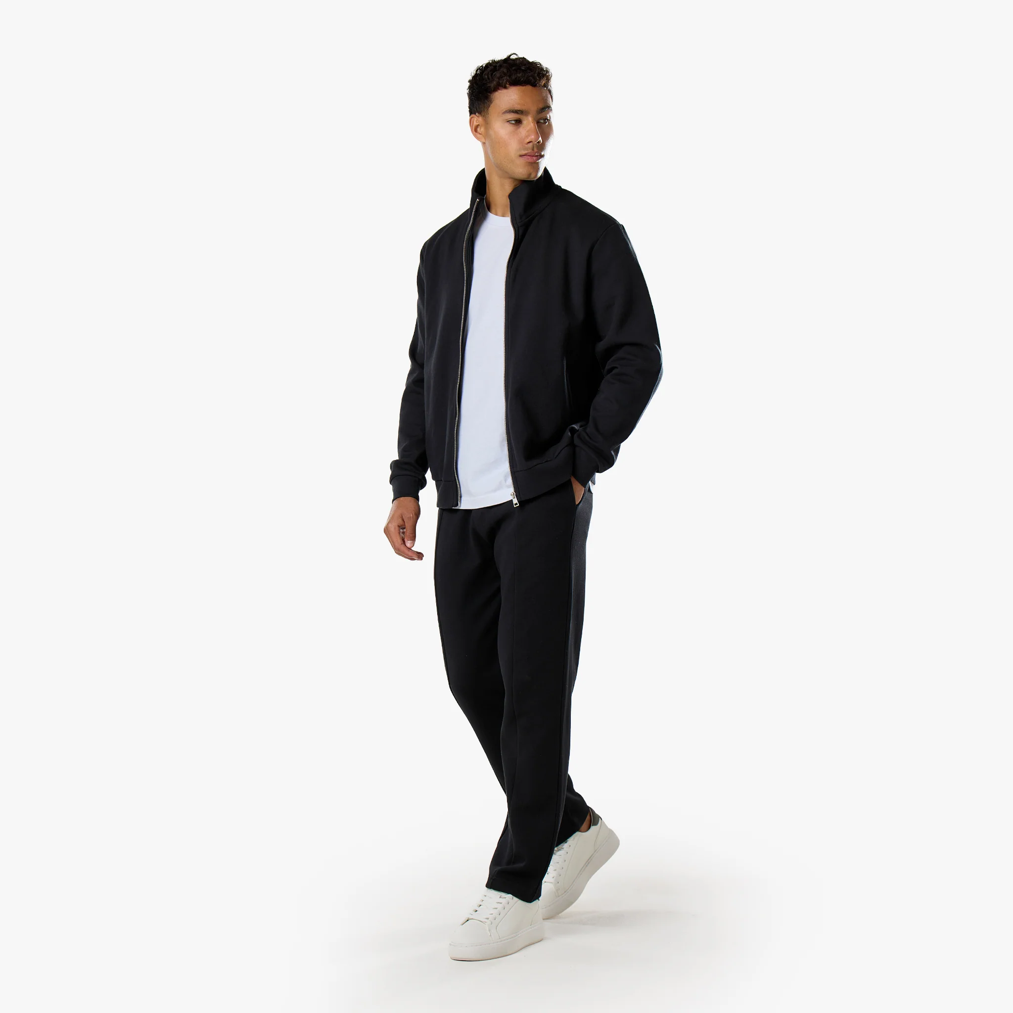 Interlock FZ Funnel Neck Tracksuit | Black