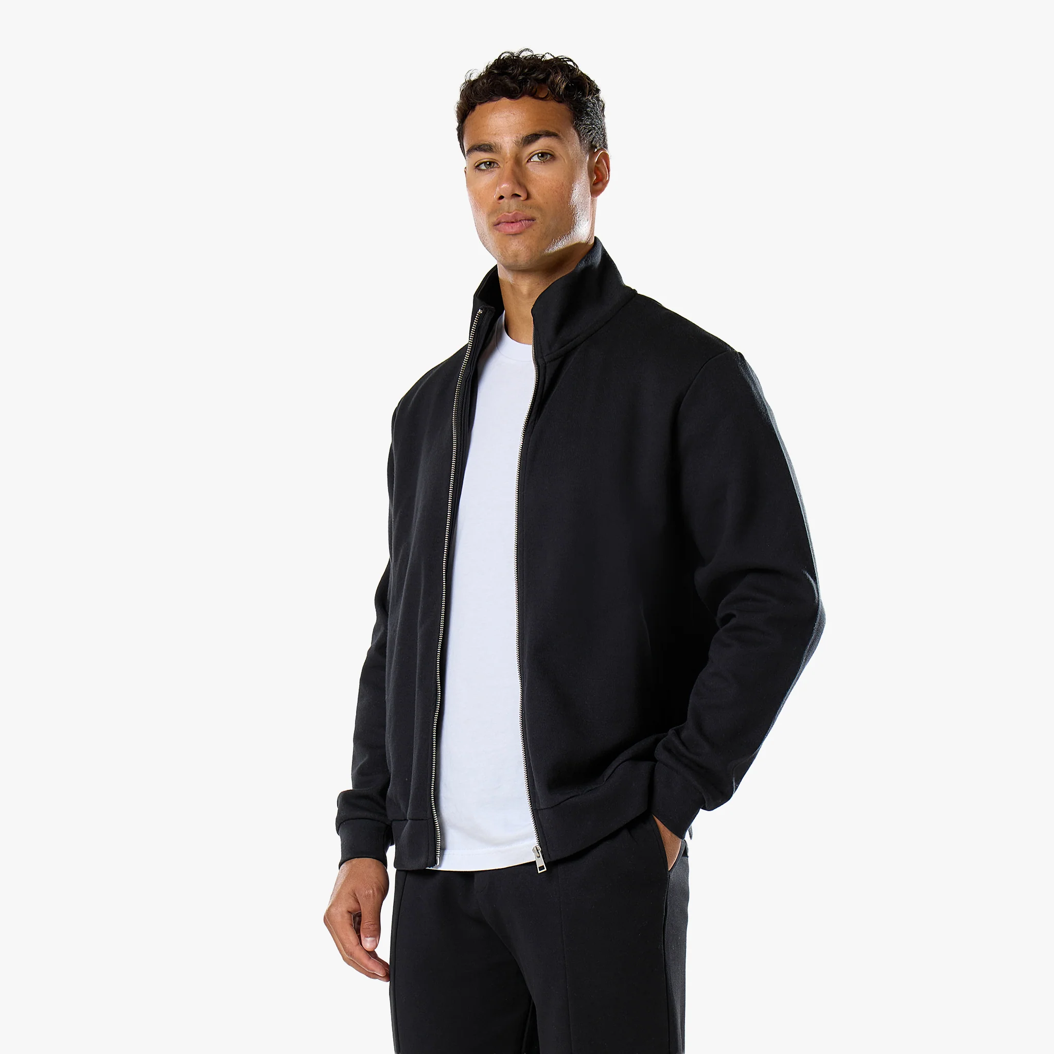 Interlock FZ Funnel Neck Tracksuit | Black - Image 2