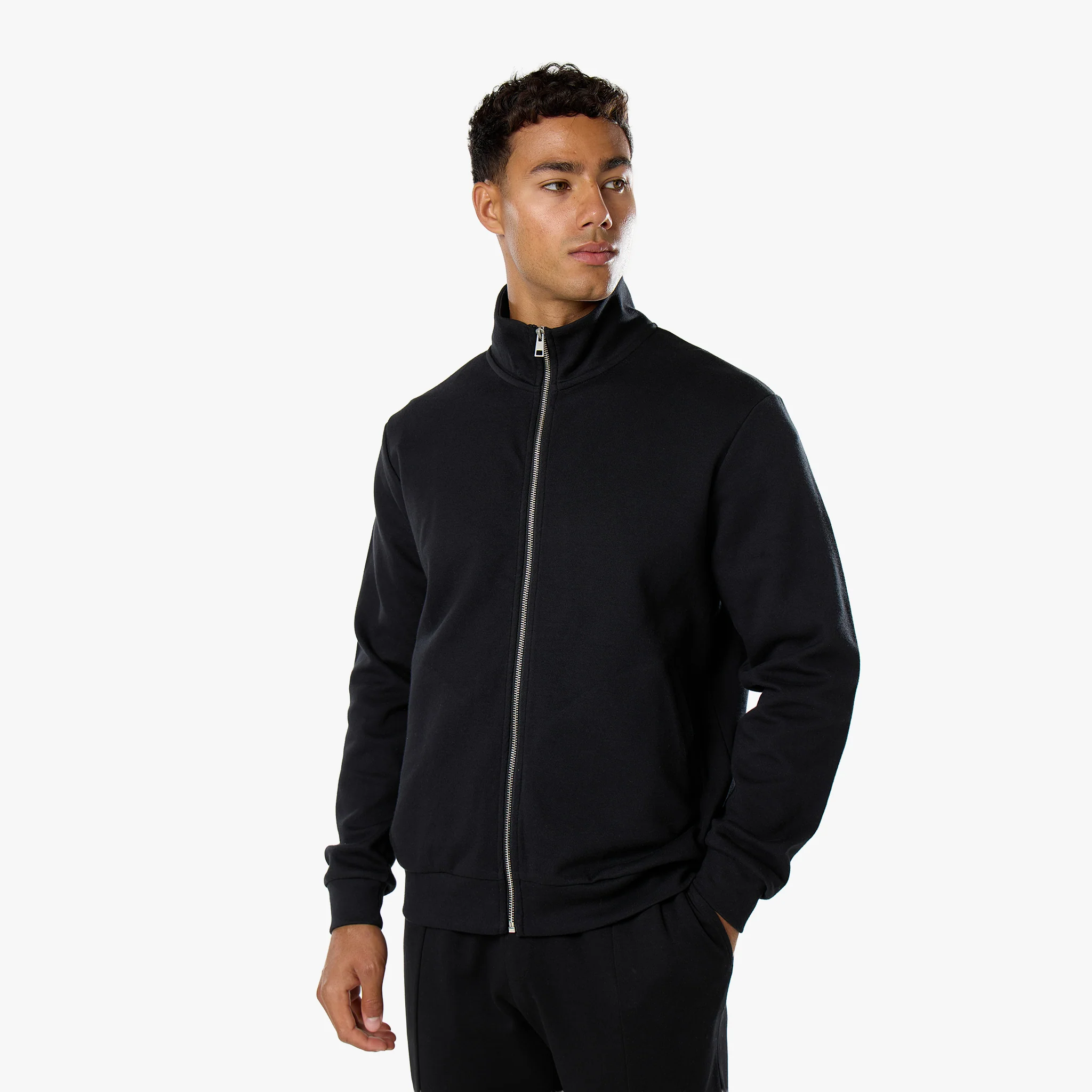 Interlock FZ Funnel Neck Tracksuit | Black - Image 3