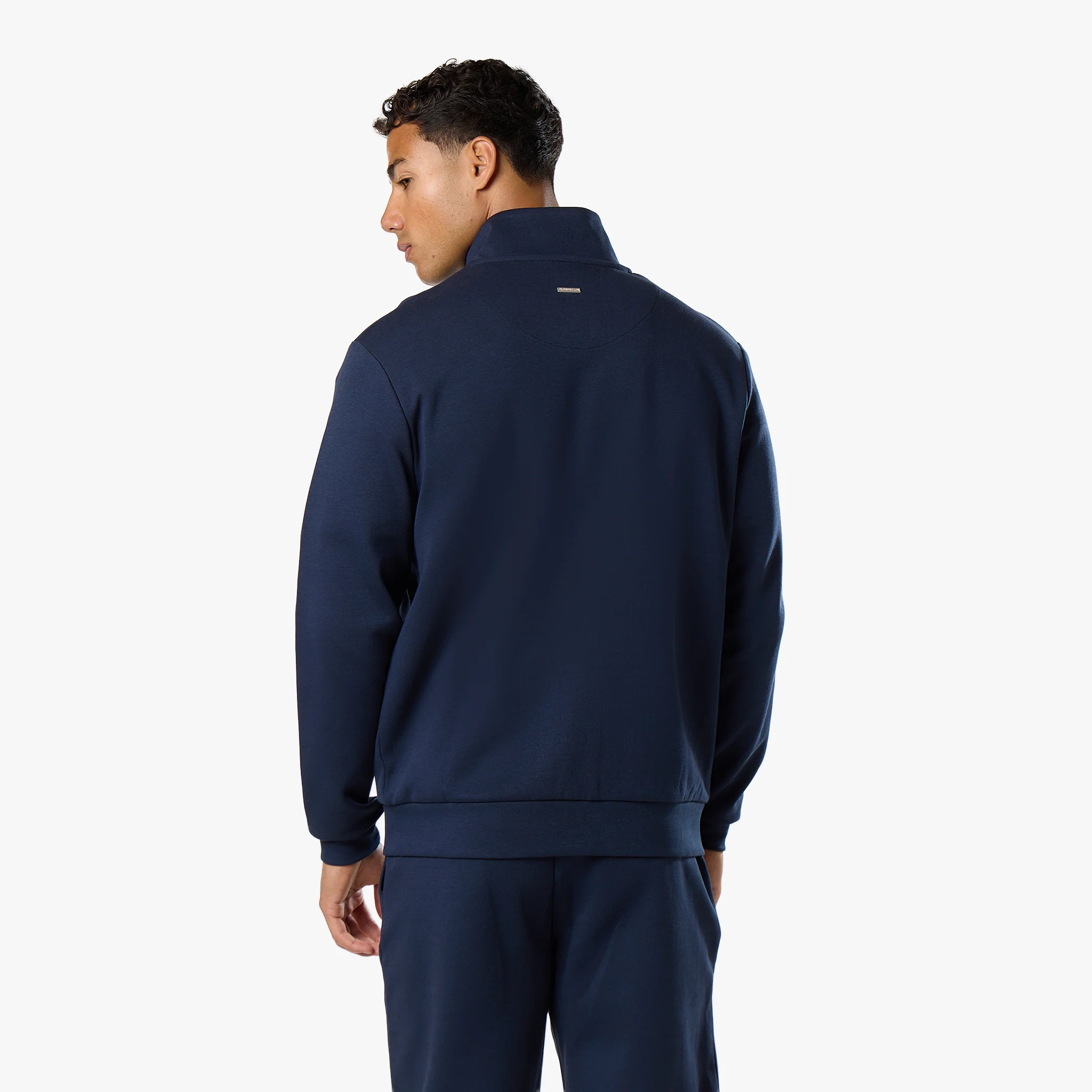 Interlock Full Zip Funnel Neck | Navy - Image 11