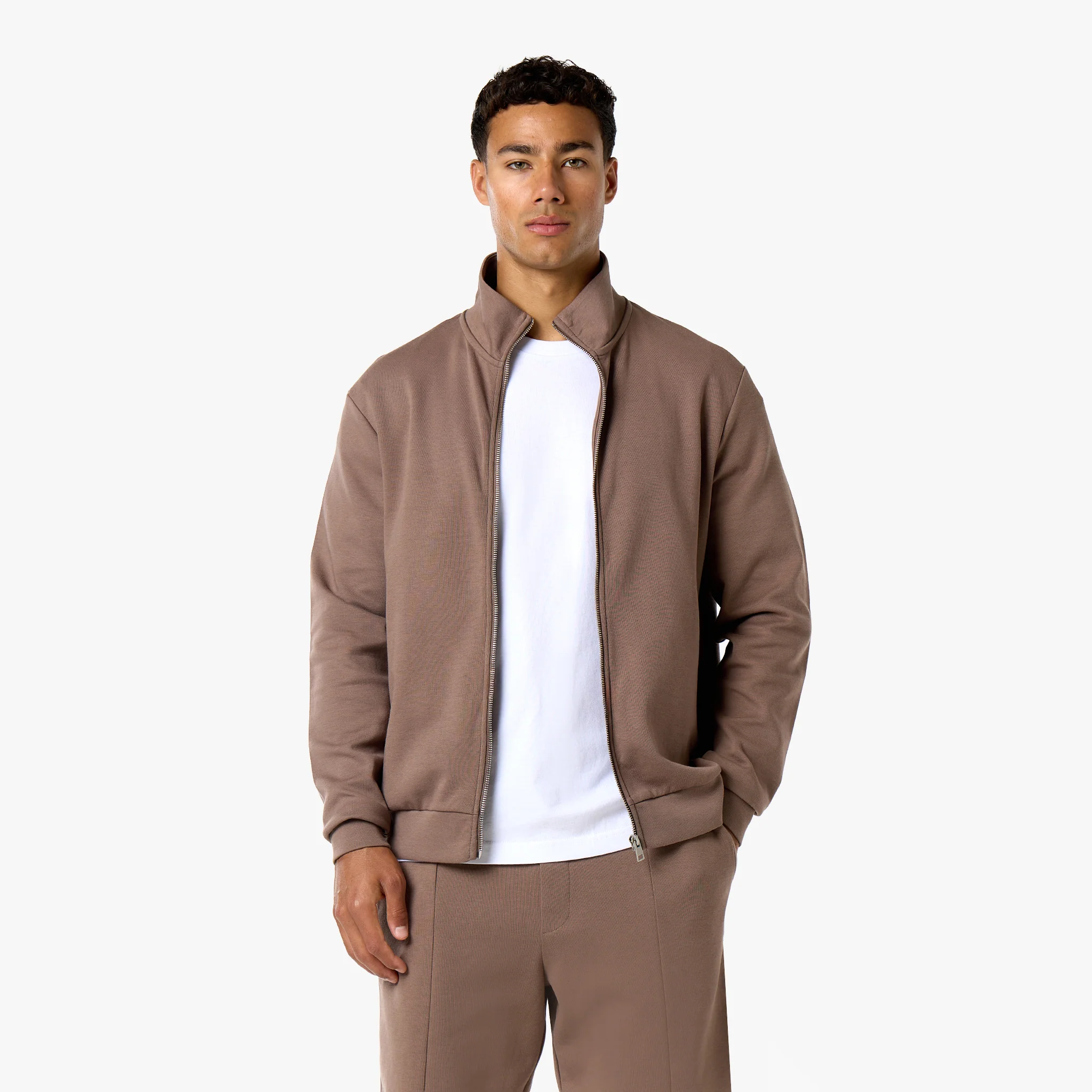 Interlock FZ Funnel Neck Twinset | Warm Brown - Image 3