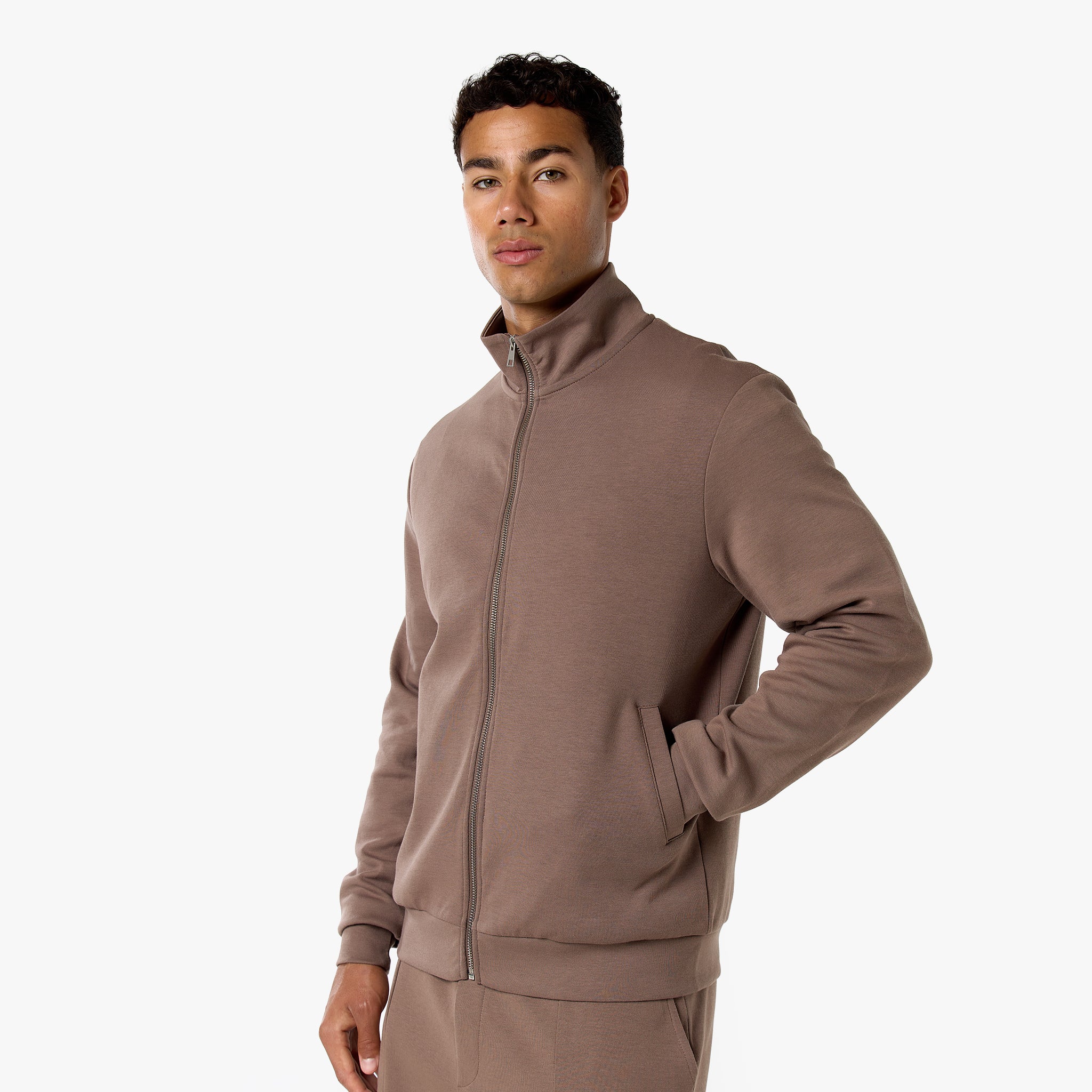 Interlock FZ Funnel Neck Twinset | Warm Brown - Image 7