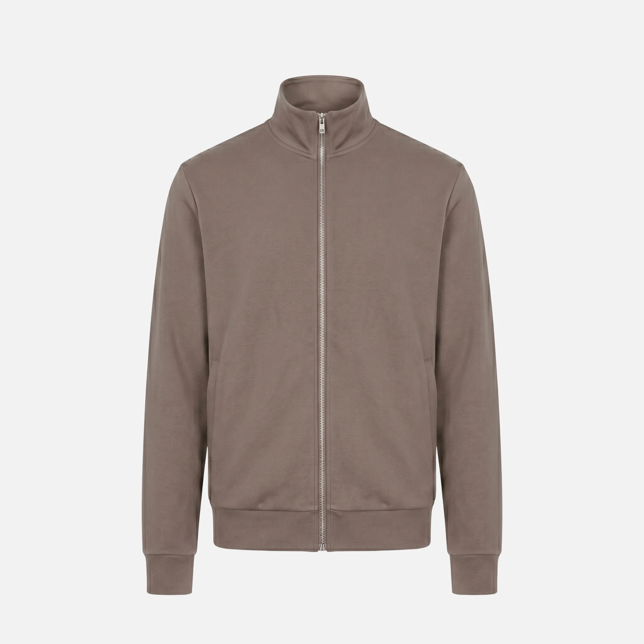 Interlock Full Zip Funnel Neck | Warm Brown - Image 11