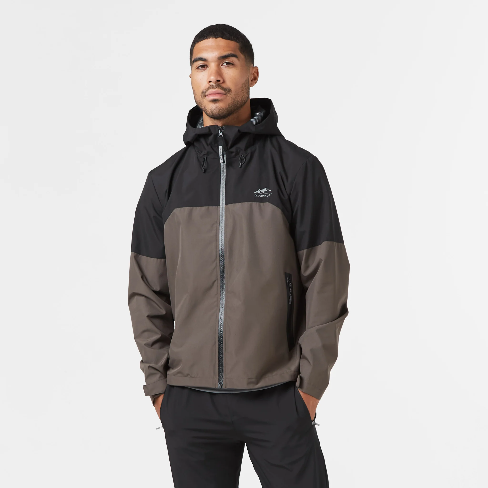 Layered Shell Sport Jacket  | Black/Khaki