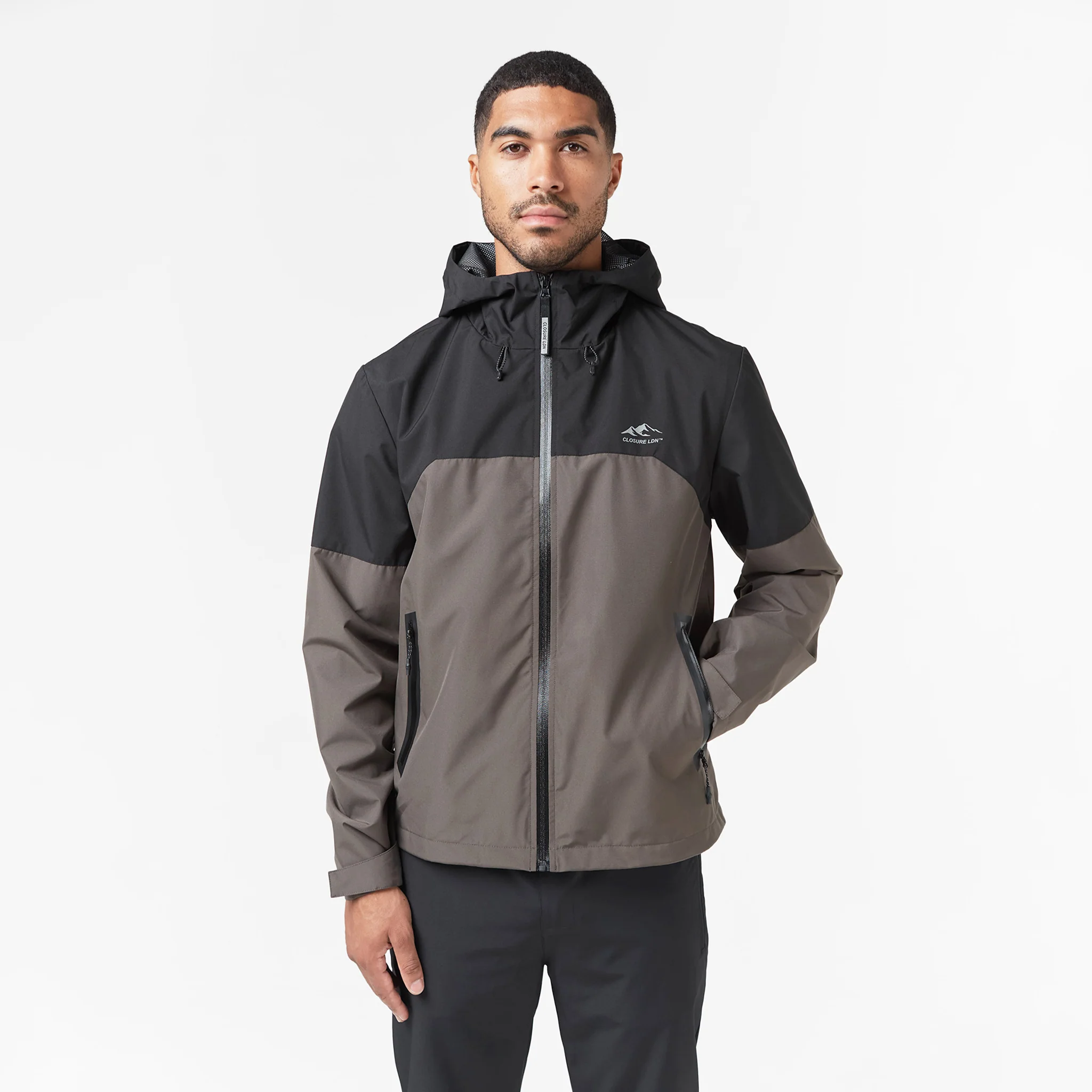 Layered Shell Sport Jacket  | Black/Khaki - Image 12