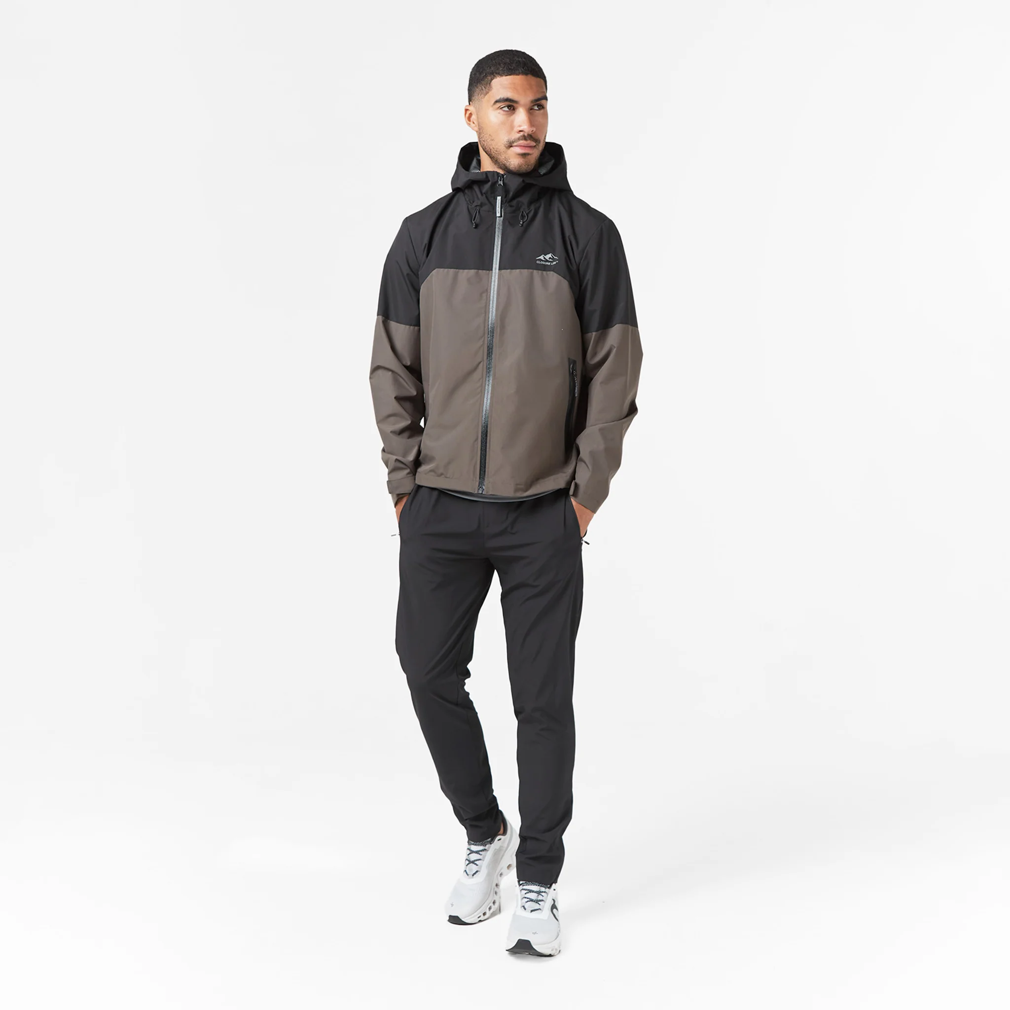 Layered Shell Sport Jacket  | Black/Khaki - Image 3