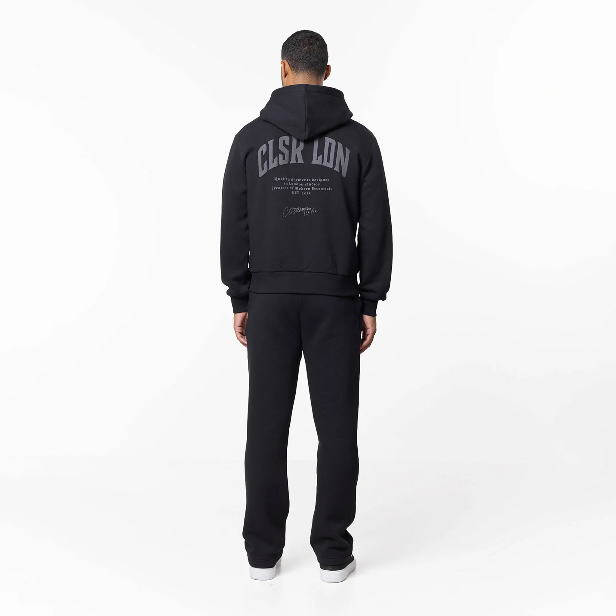 Layered Varsity Open Hem Pant | Off Black - Image 5