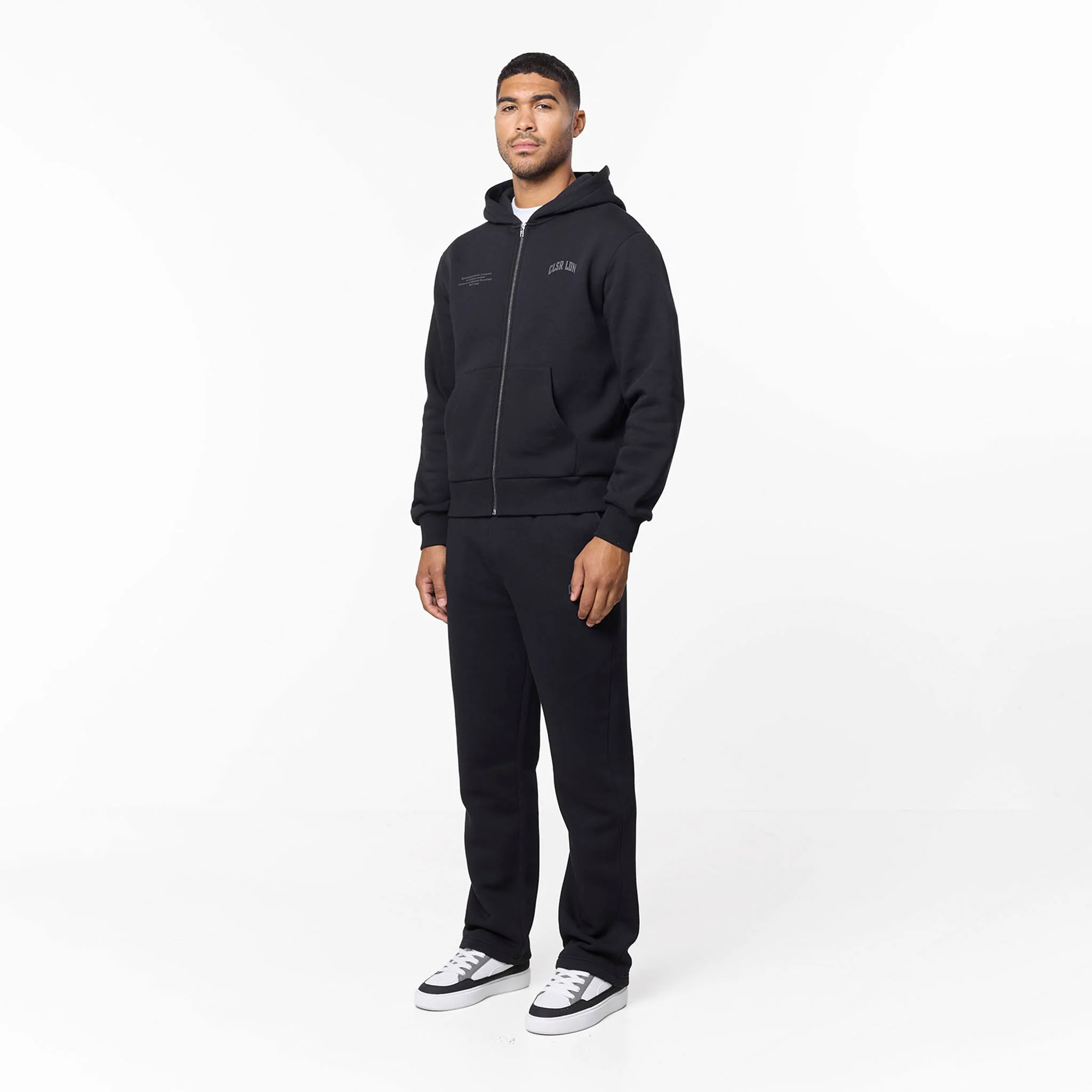 Layered Varsity Open Hem Pant | Off Black - Image 6