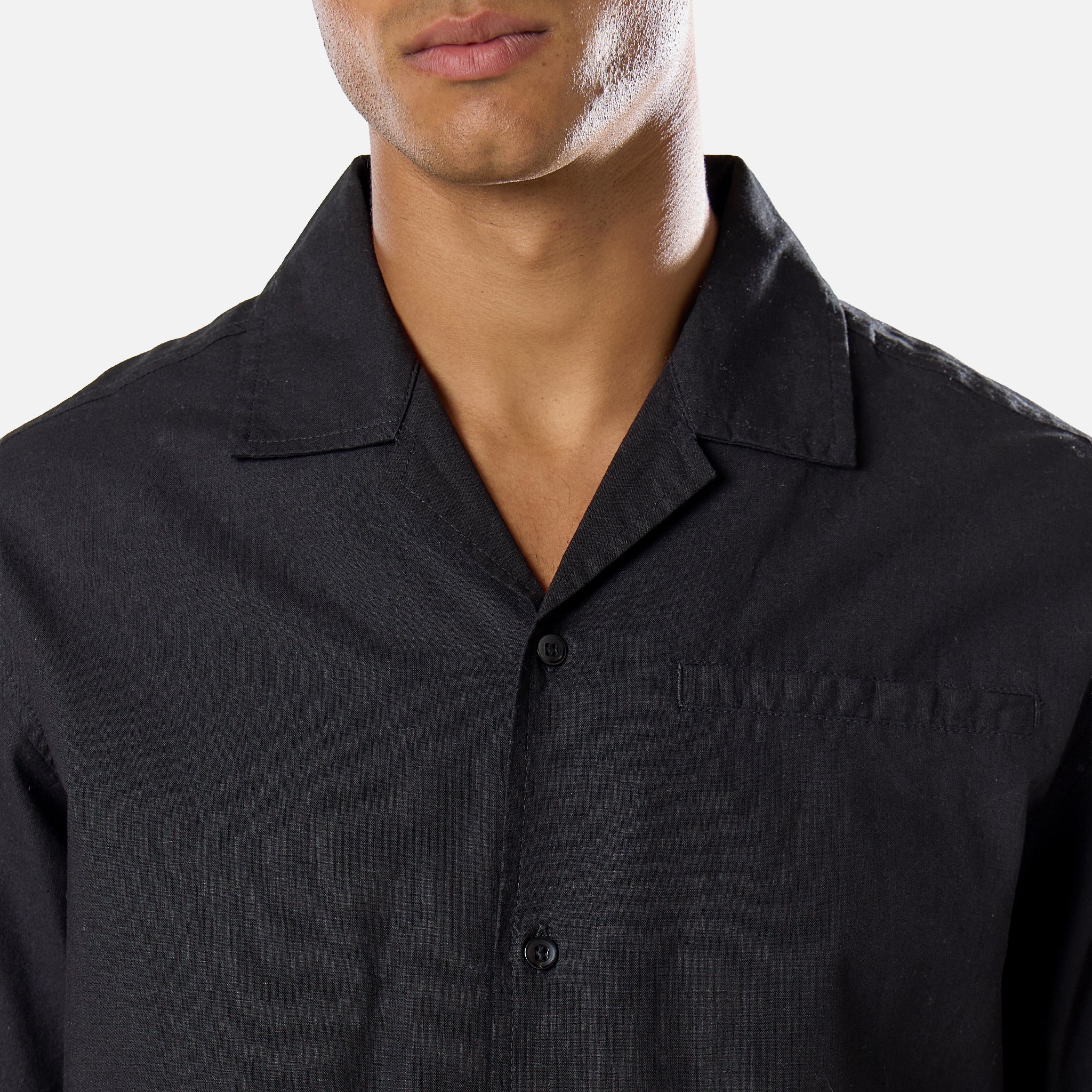 Linen Blend Shirt | Black - Image 4
