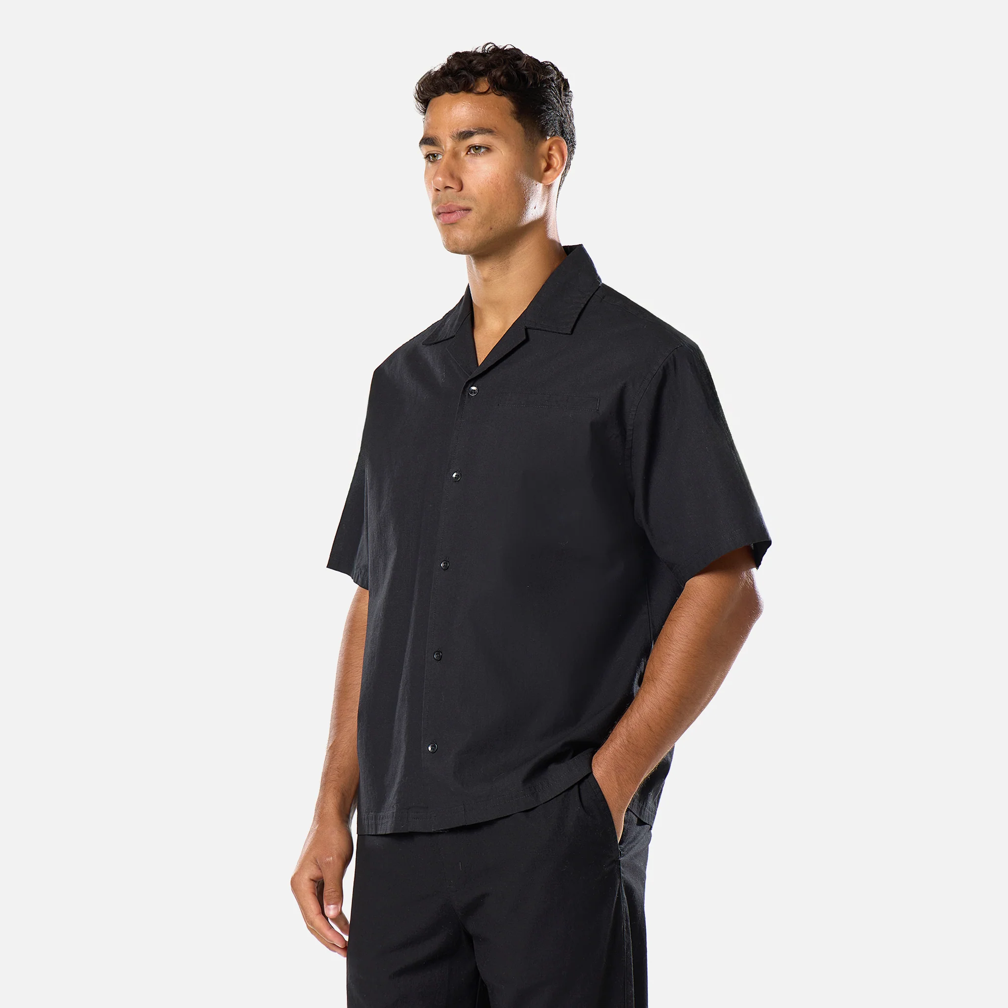 Linen Blend Shirt | Black - Image 8