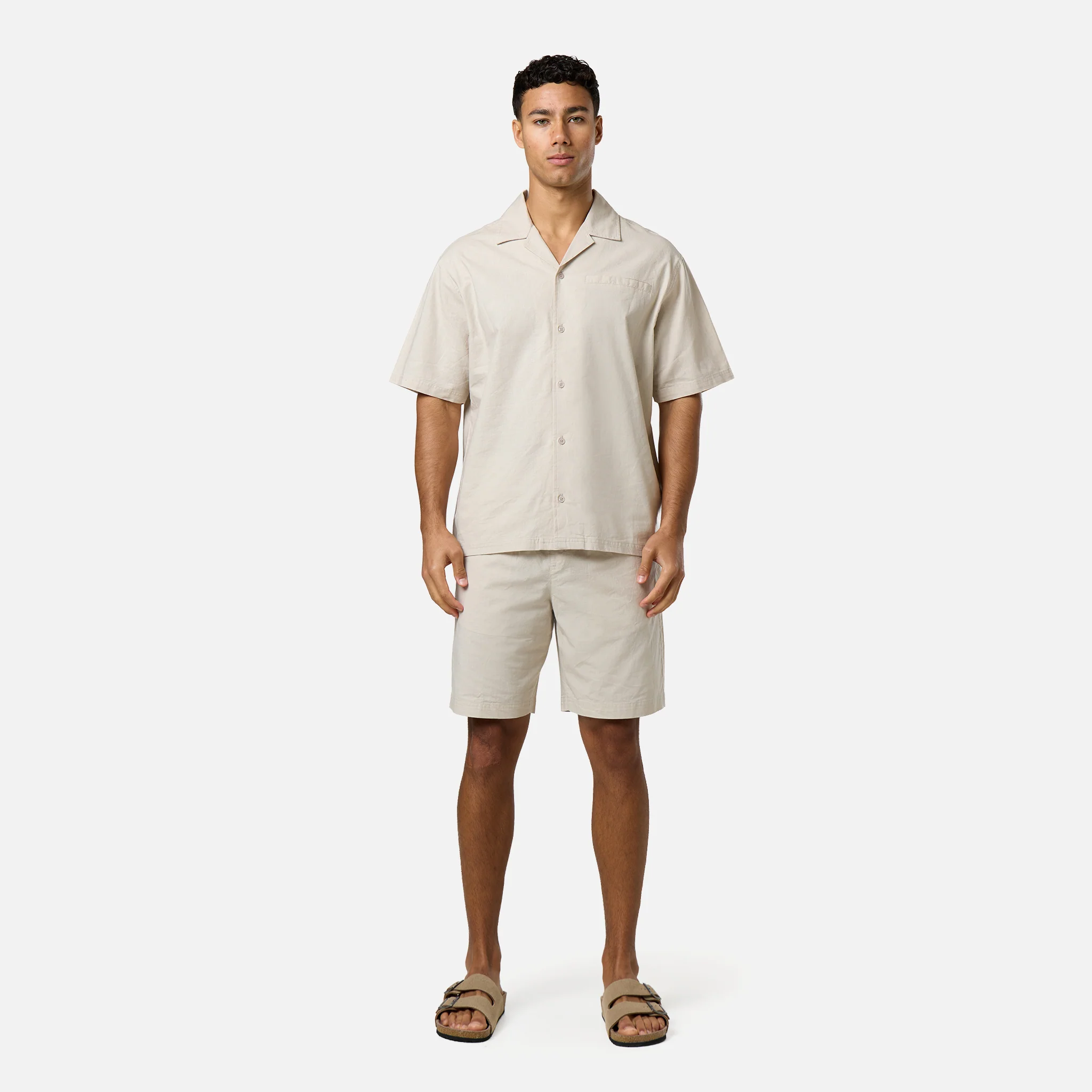 Linen Blend Shirt | Stone - Image 8