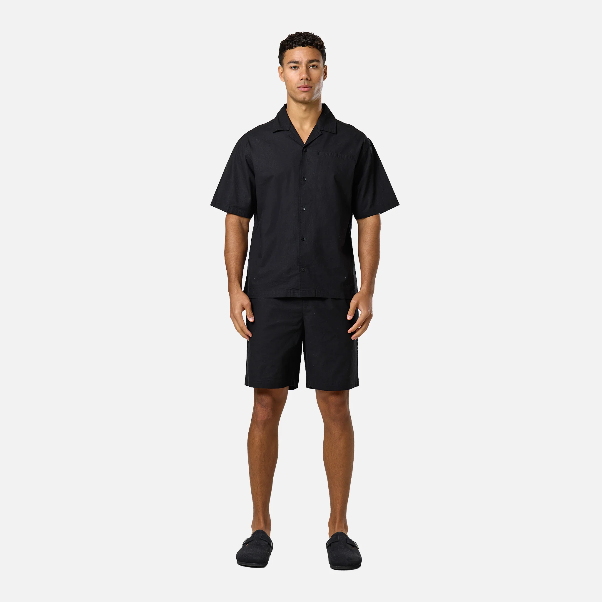 Linen Blend Twinset | Black - Image 9