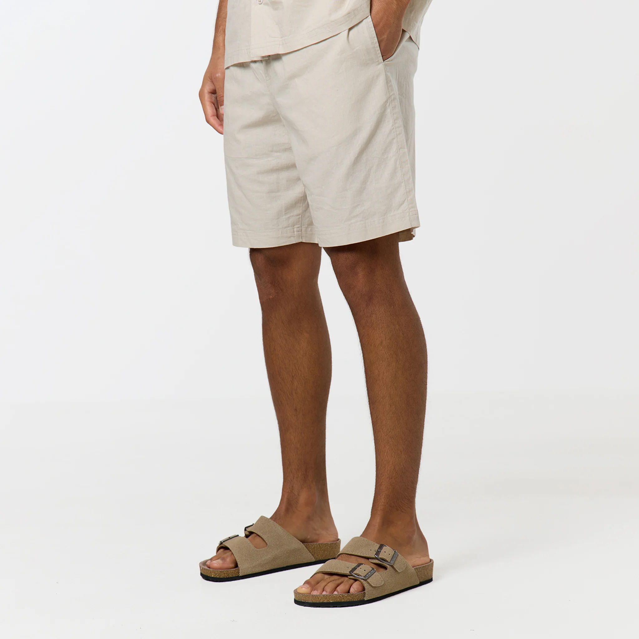 Linen Blend Twinset | Stone - Image 10