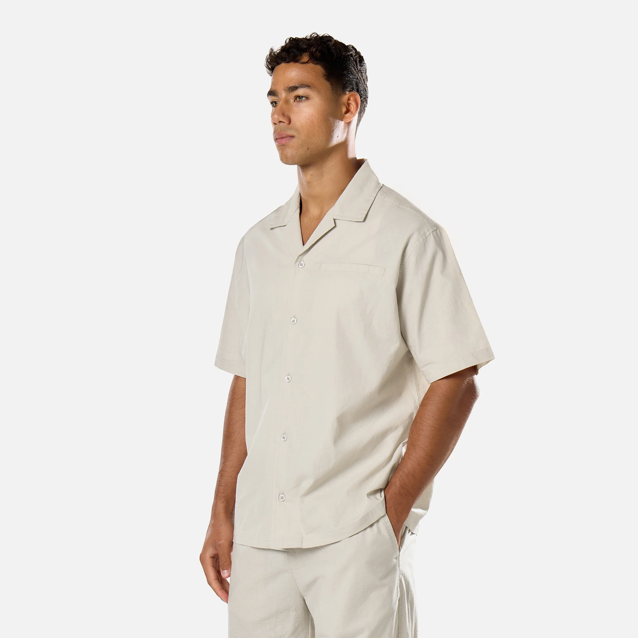 Linen Blend Twinset | Stone - Image 7