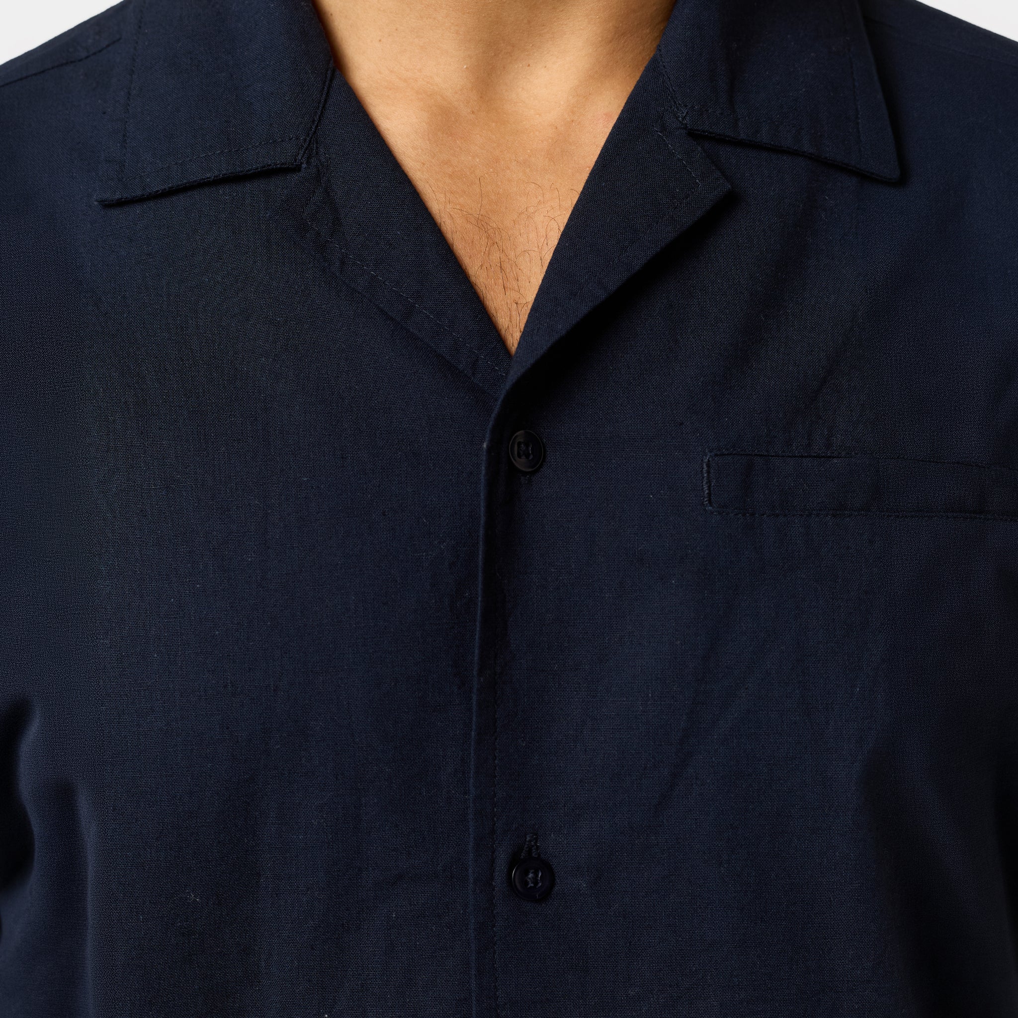 Linen Blend Shirt | Navy - Image 4