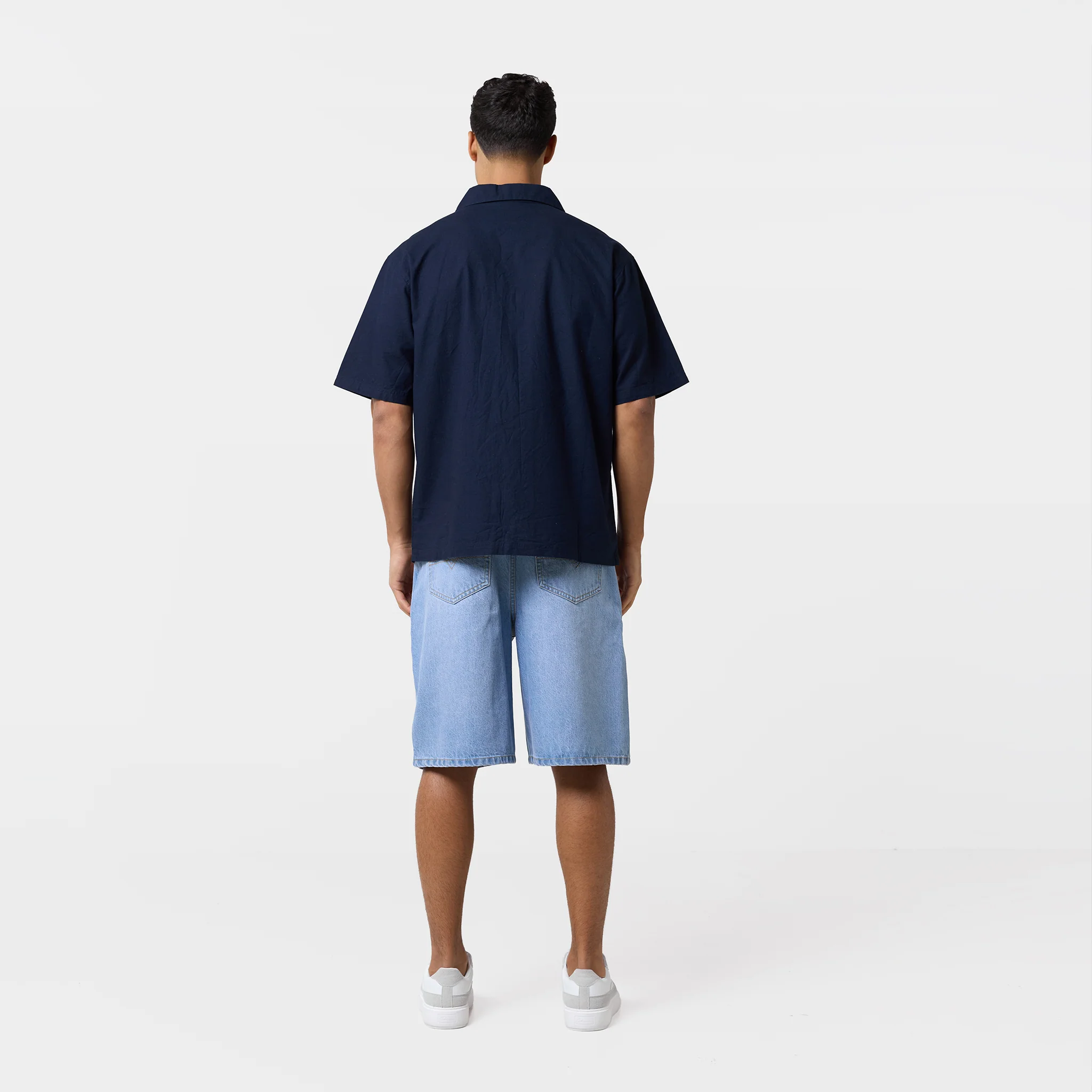 Linen Blend Shirt | Navy - Image 5