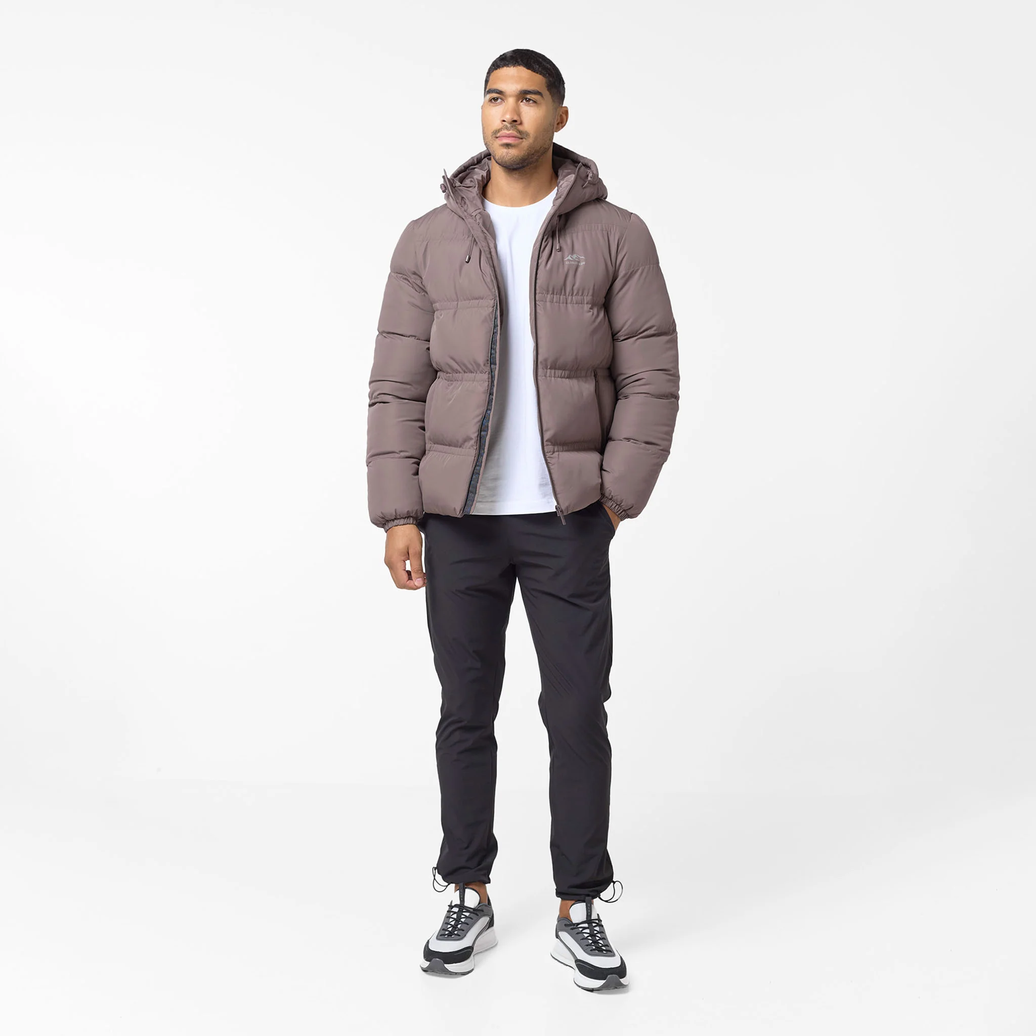 Logo Racer Puffer Jacket | Brown - Image 3