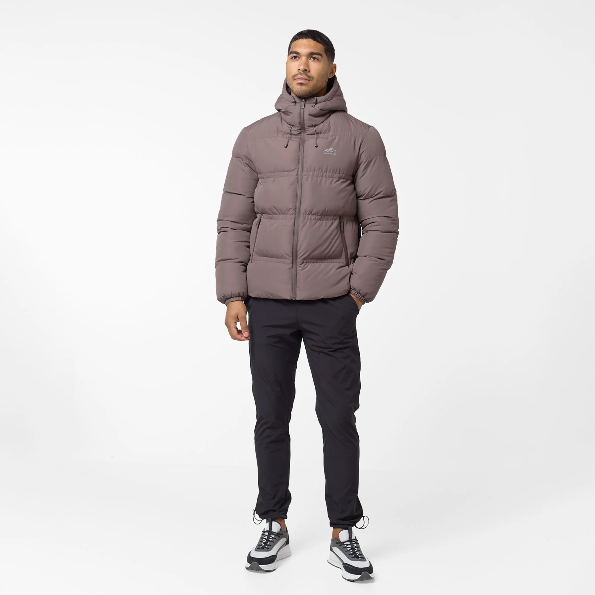 Logo Racer Puffer Jacket | Brown - Image 4