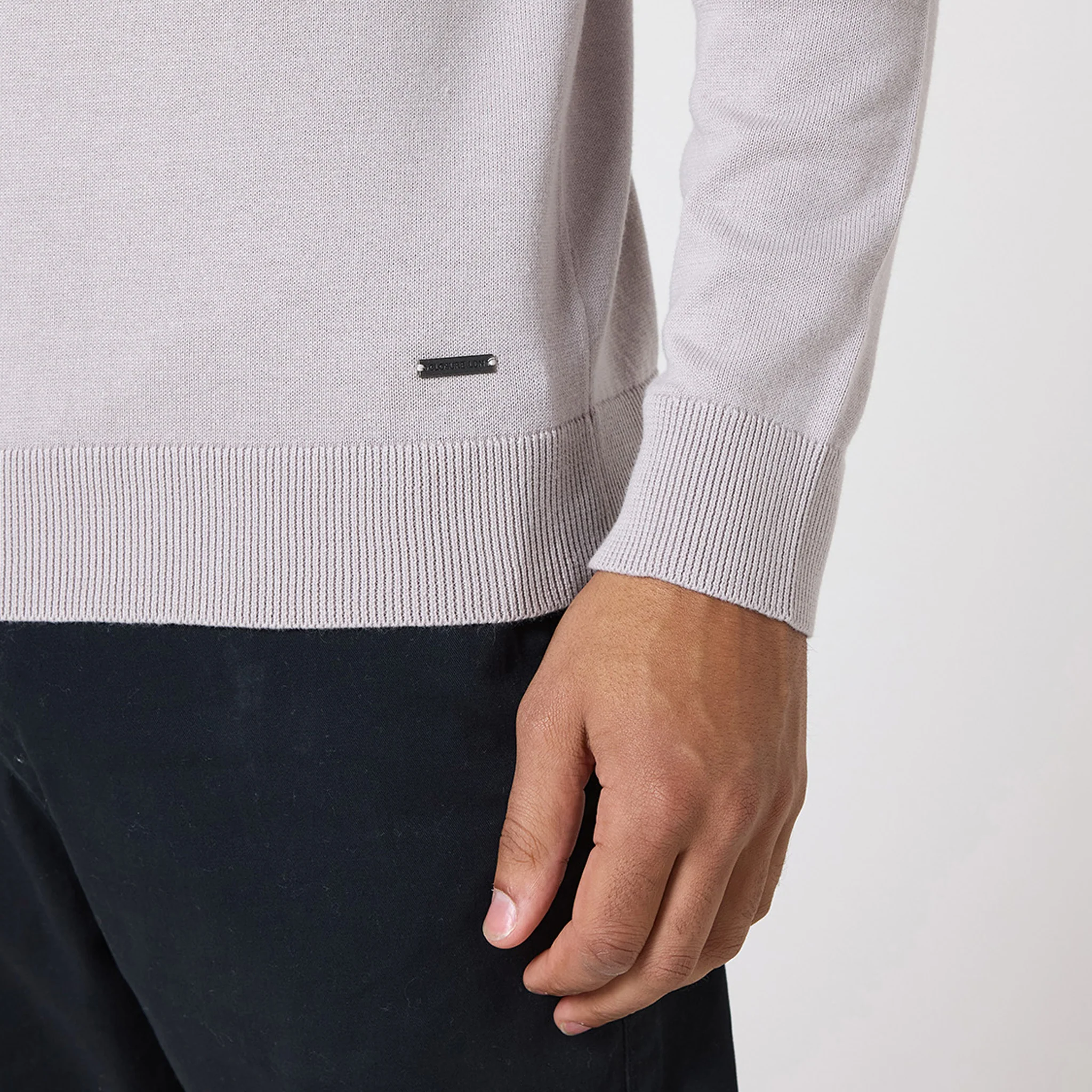 Long Sleeve Knitted Polo | Sand - Image 4
