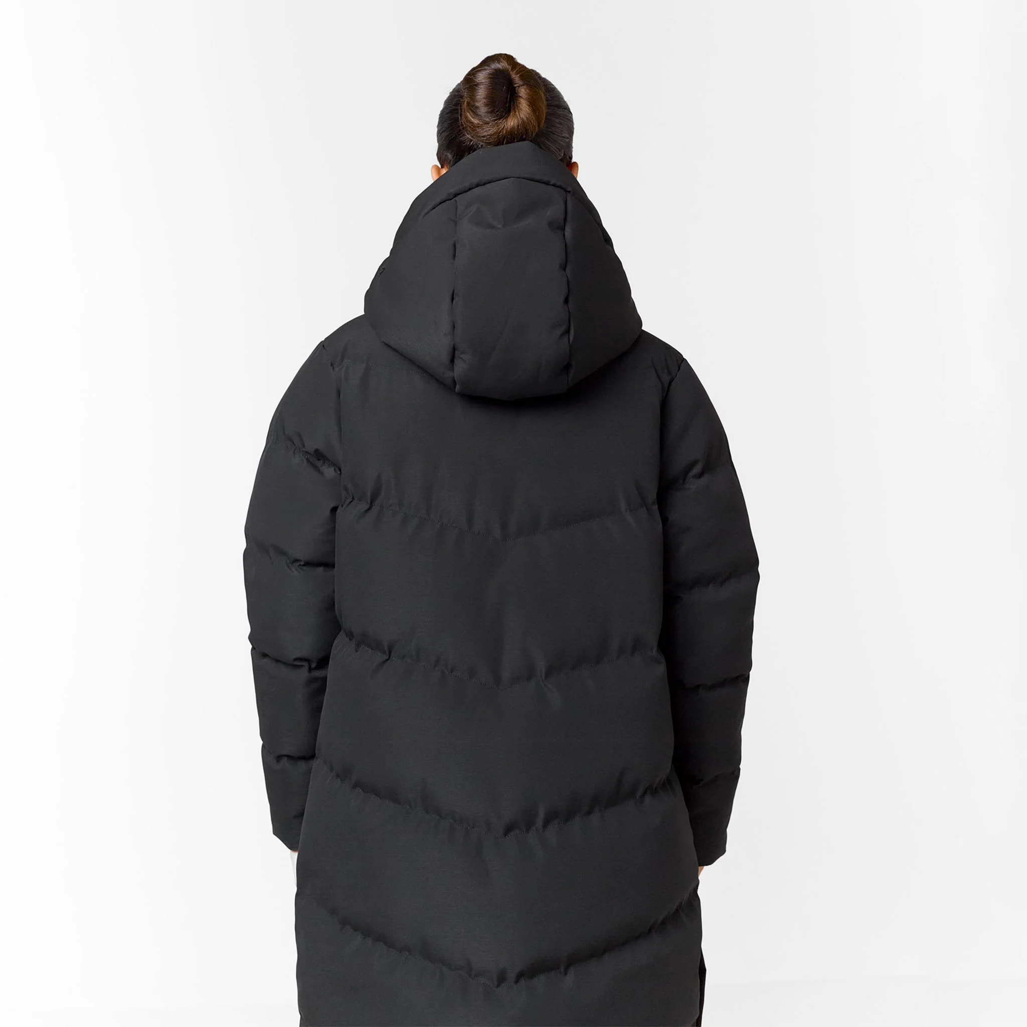 Longline Split Hem Puffer | Black - Image 10