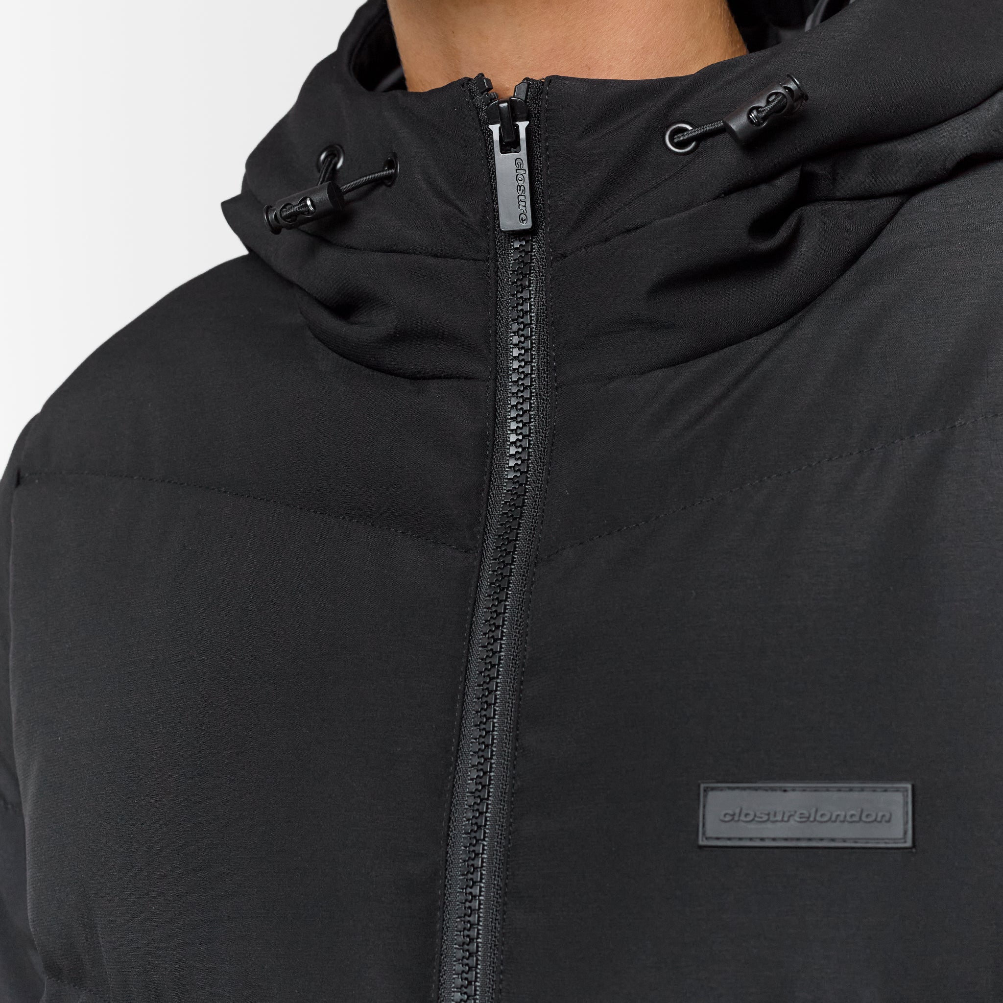 Longline Split Hem Puffer | Black - Image 13