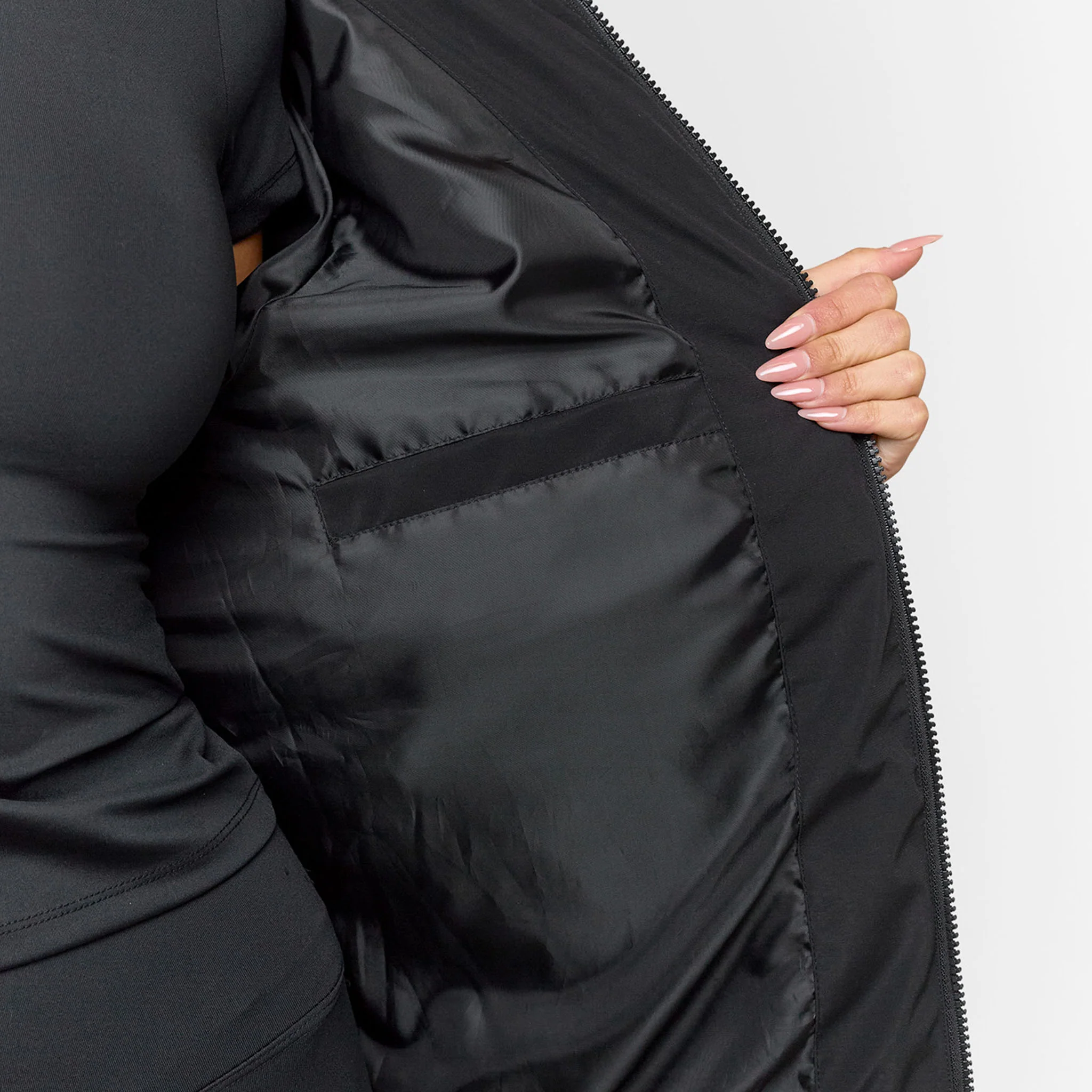 Longline Split Hem Puffer | Black - Image 6