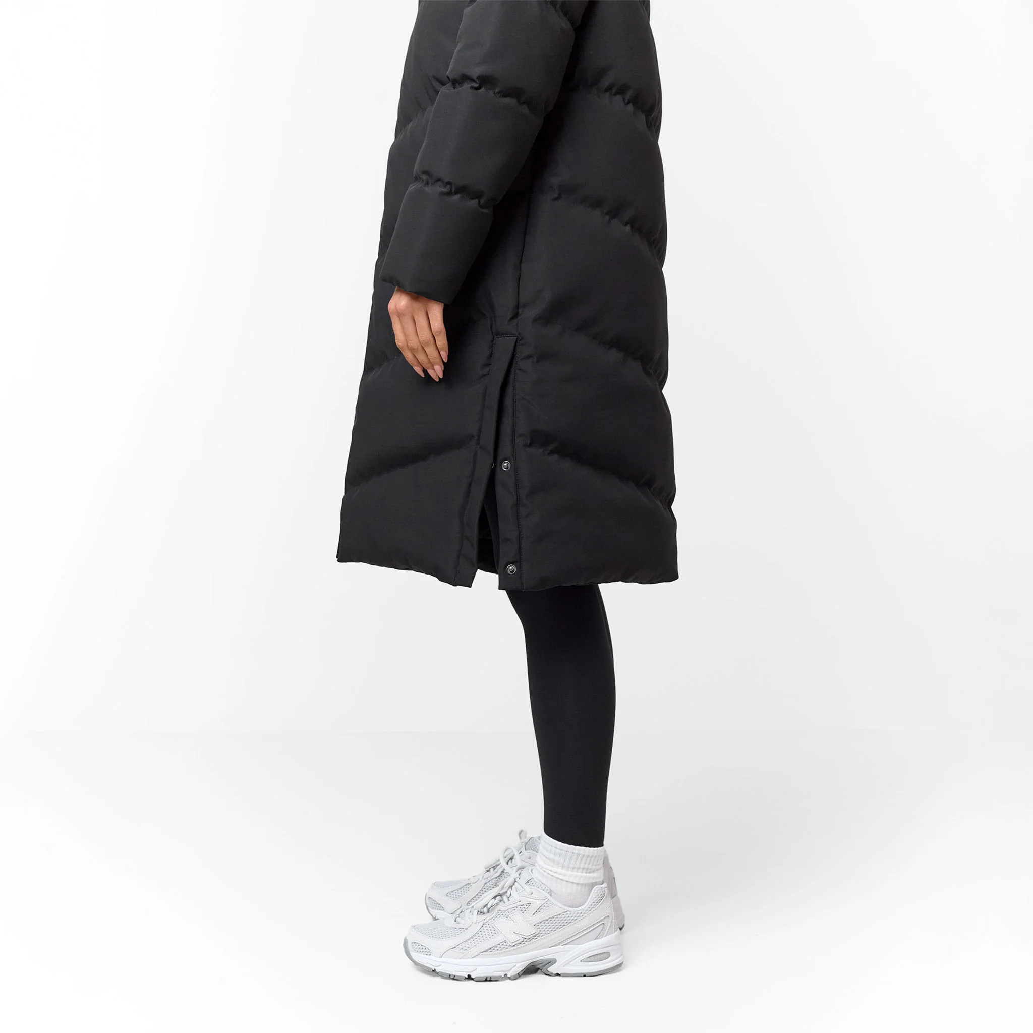 Longline Split Hem Puffer | Black - Image 8
