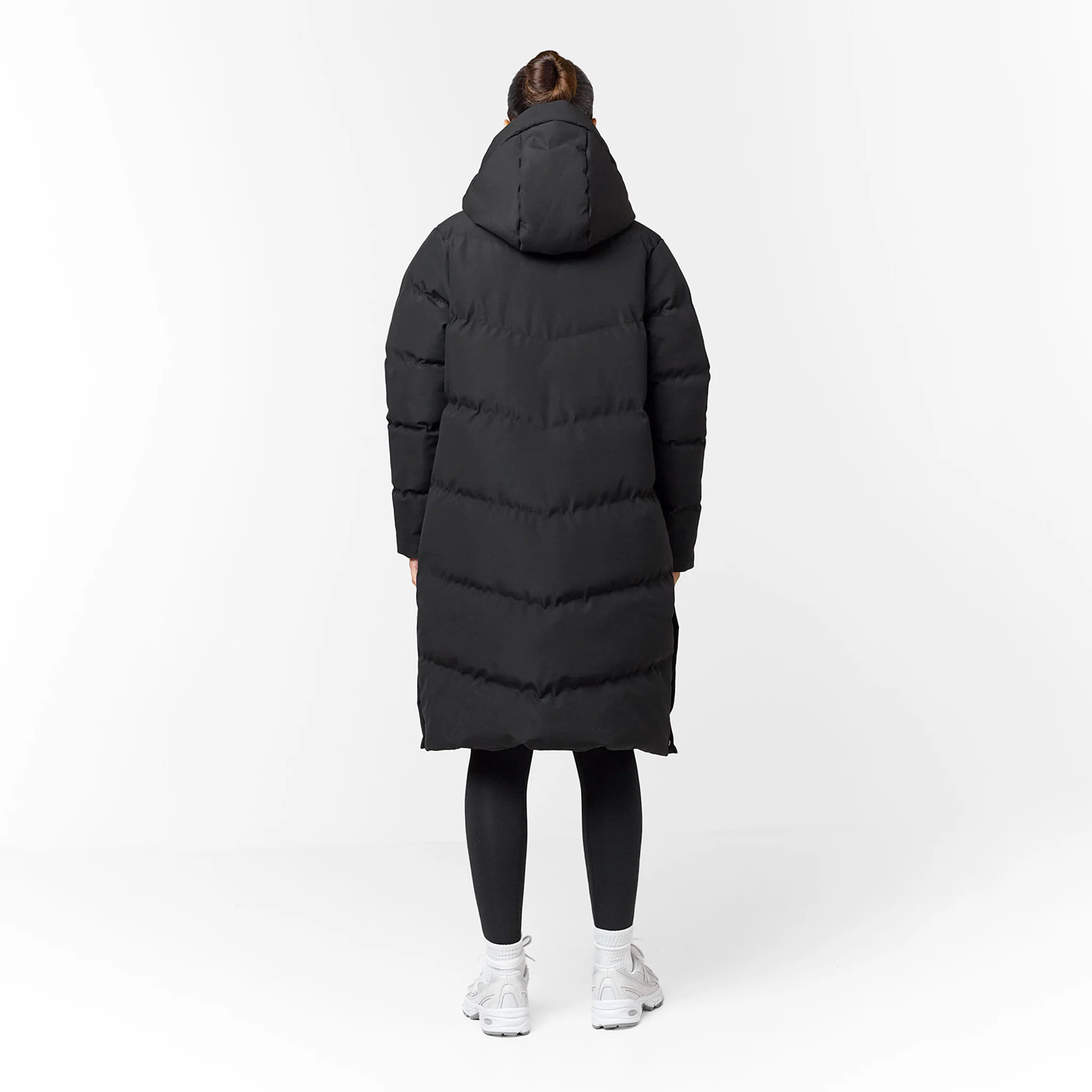 Longline Split Hem Puffer | Black - Image 9