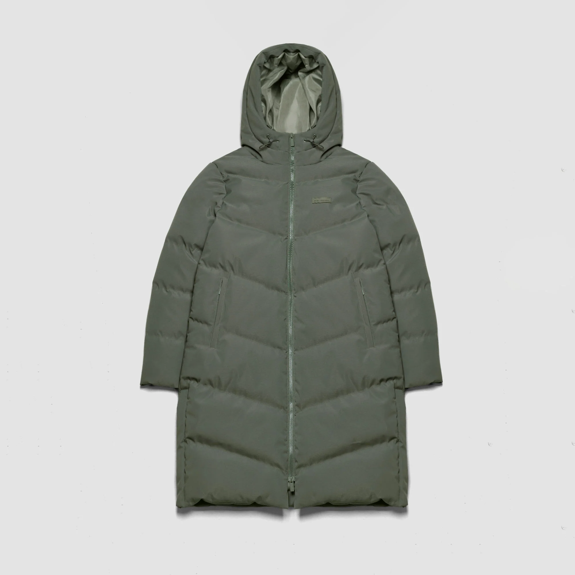 Longline Split Hem Puffer | Olive - Image 11