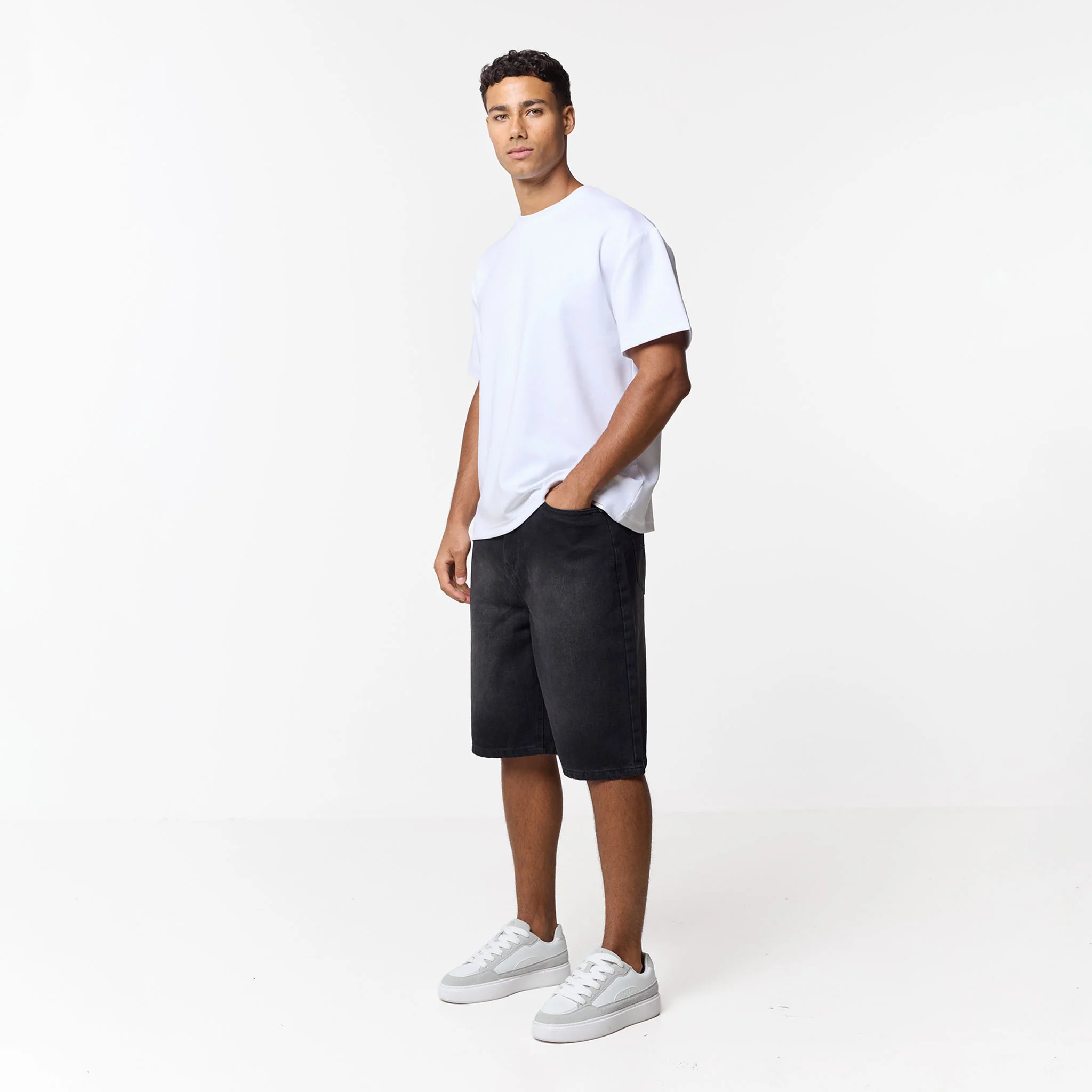 Loose Fit Denim Short | Black Wash - Image 2