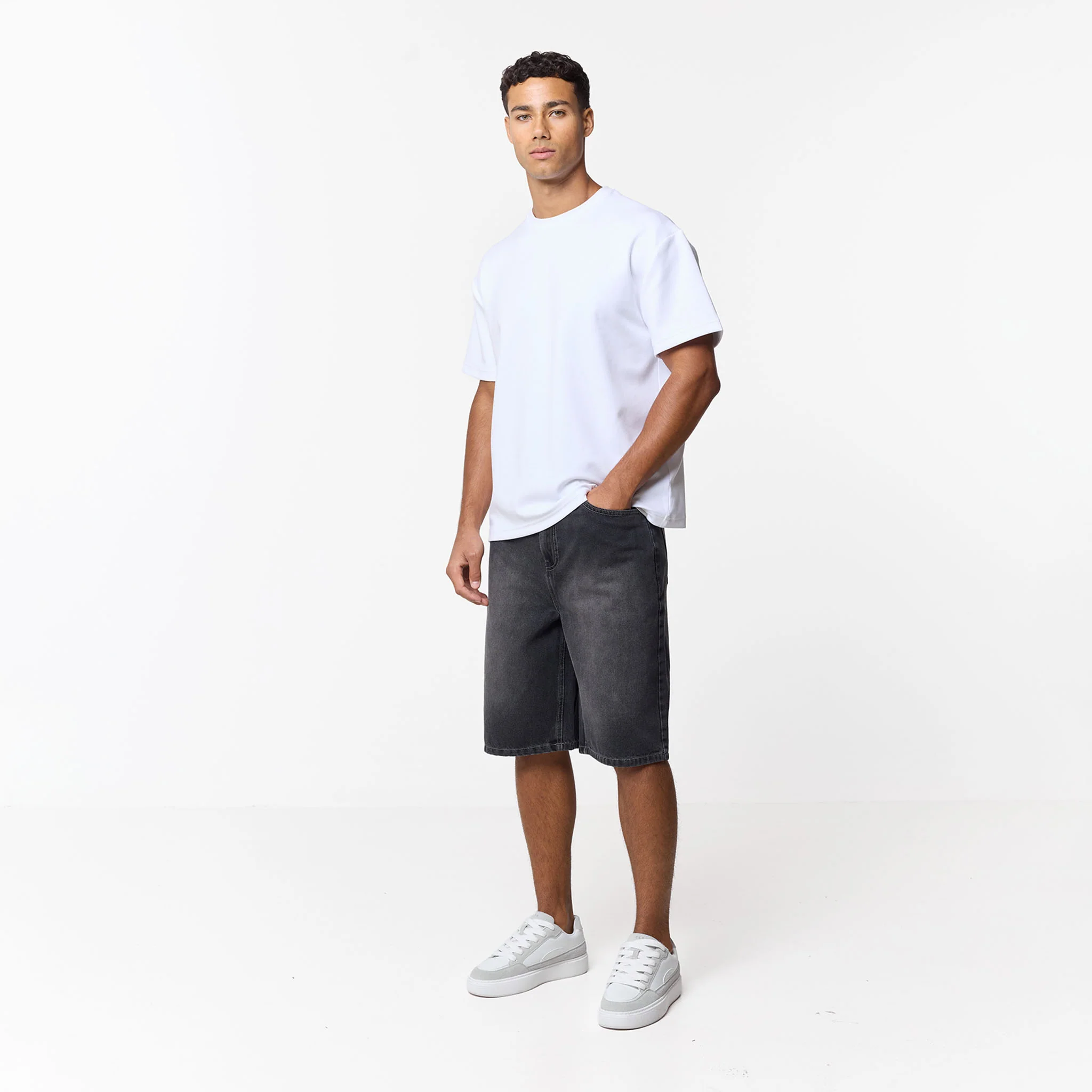 Loose Fit Denim Short | Grey Wash - Image 2
