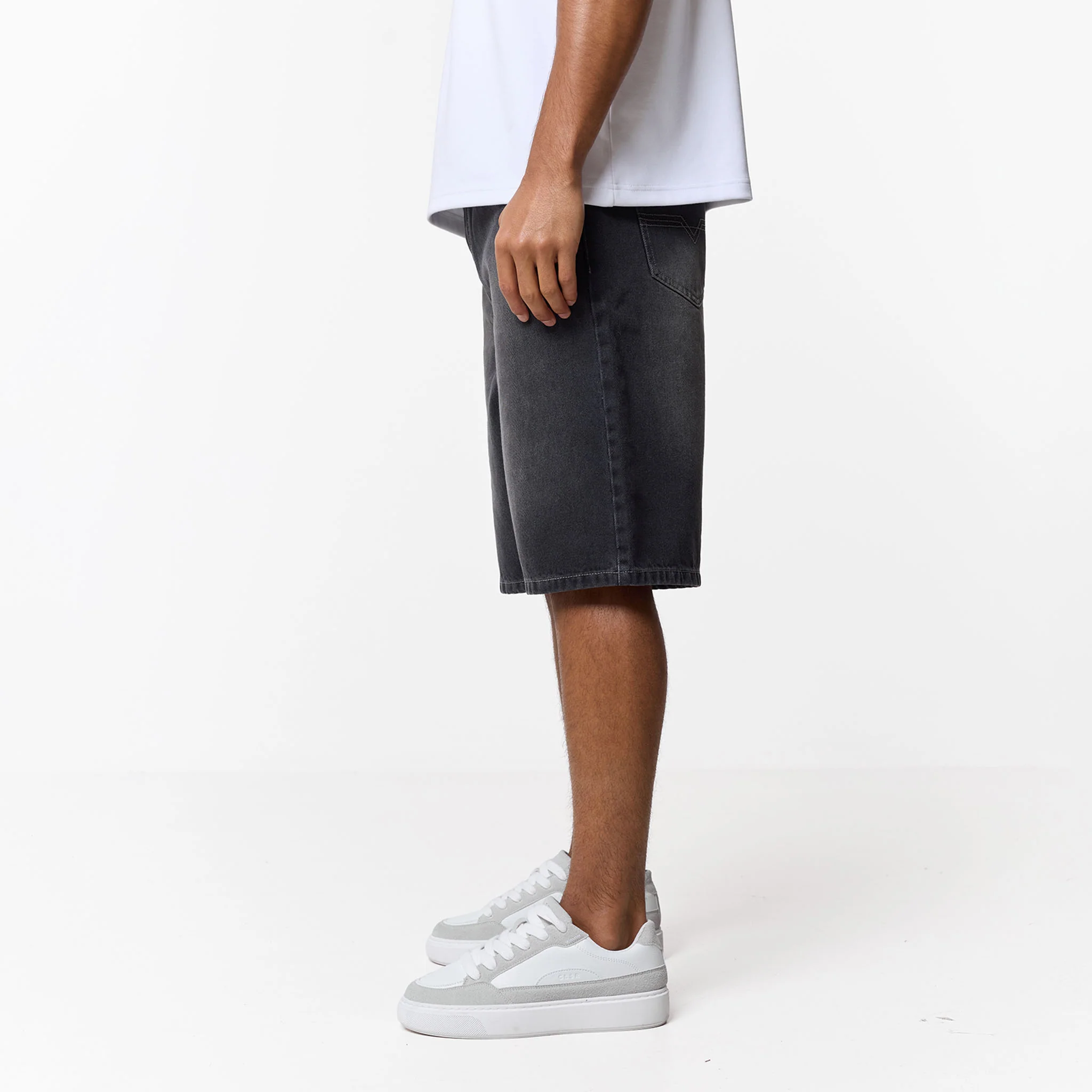 Loose Fit Denim Short | Grey Wash - Image 3