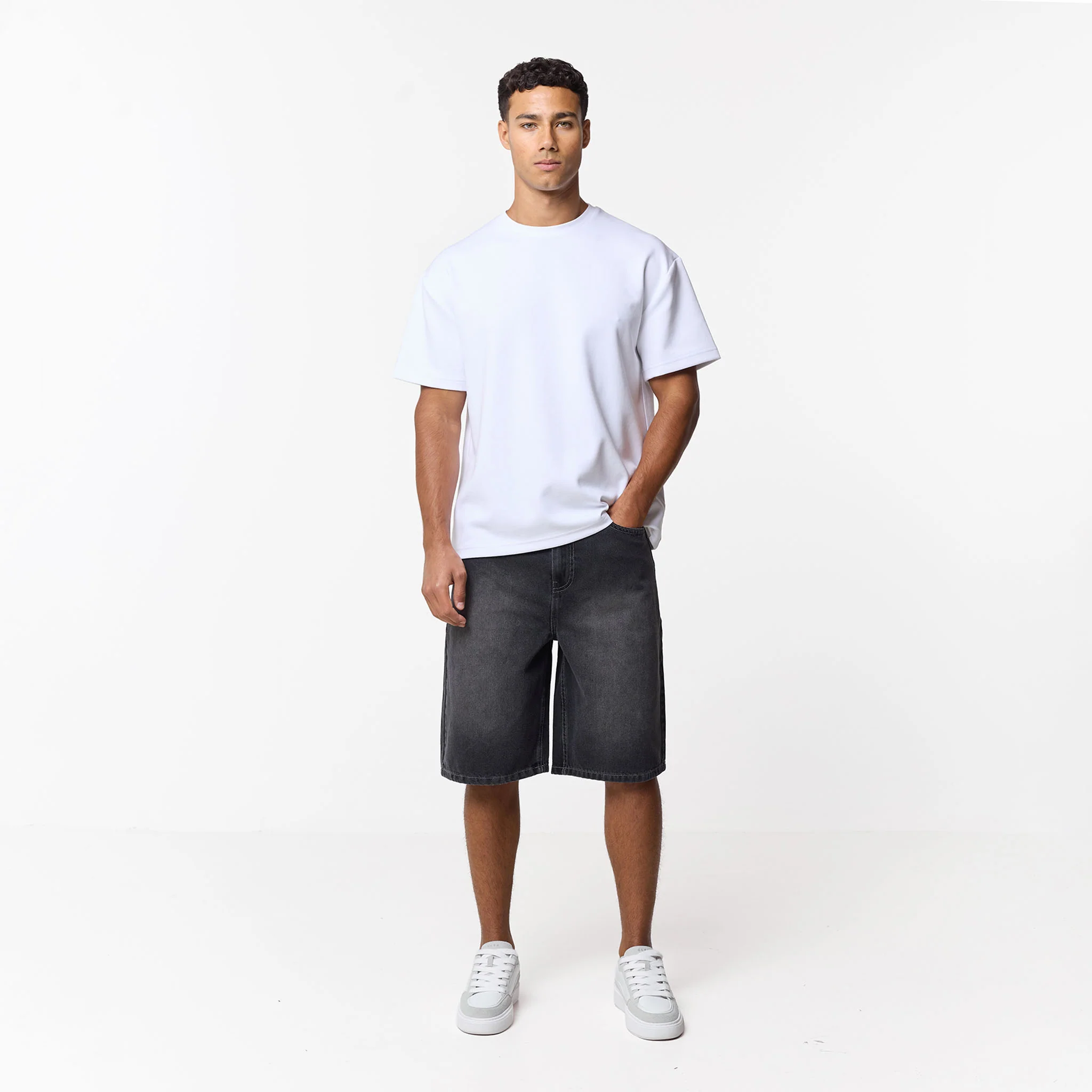 Loose Fit Denim Short | Grey Wash - Image 6