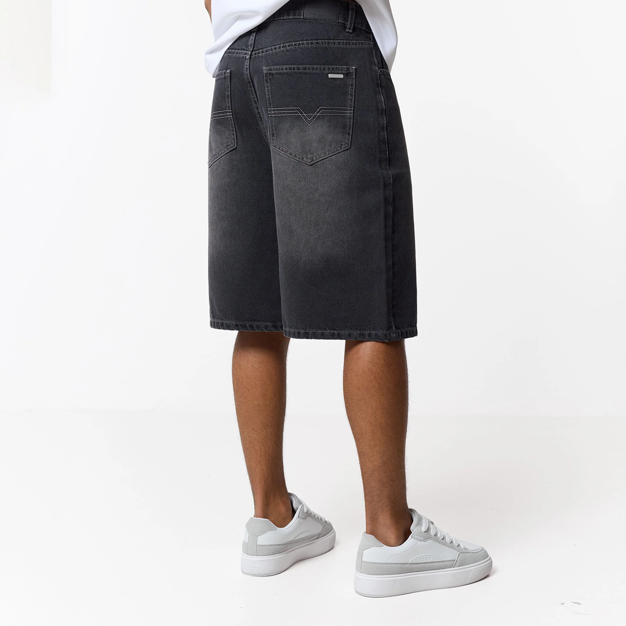 Loose Fit Denim Short | Grey Wash - Image 9