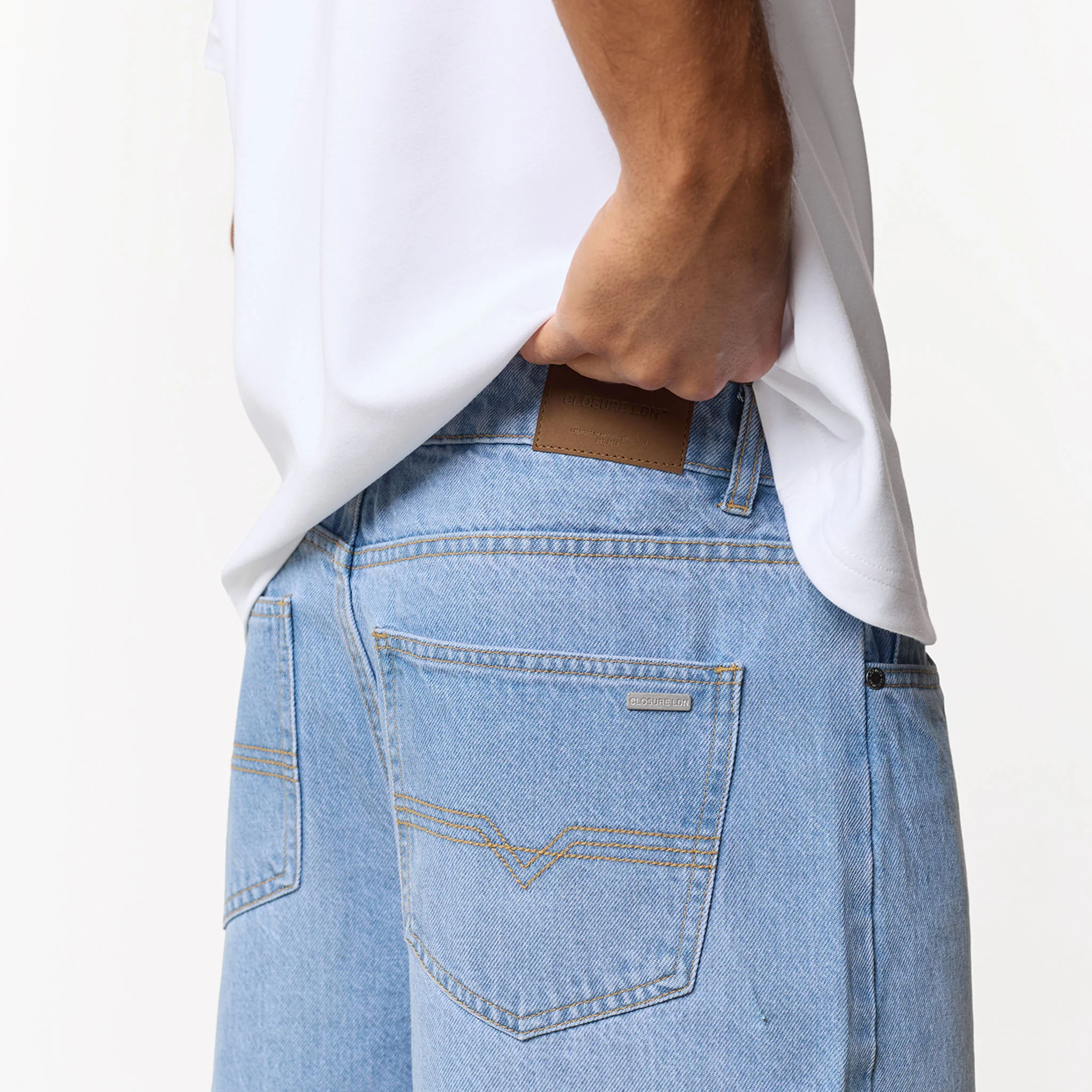 Loose Fit Denim Short | Light Blue Wash - Image 10