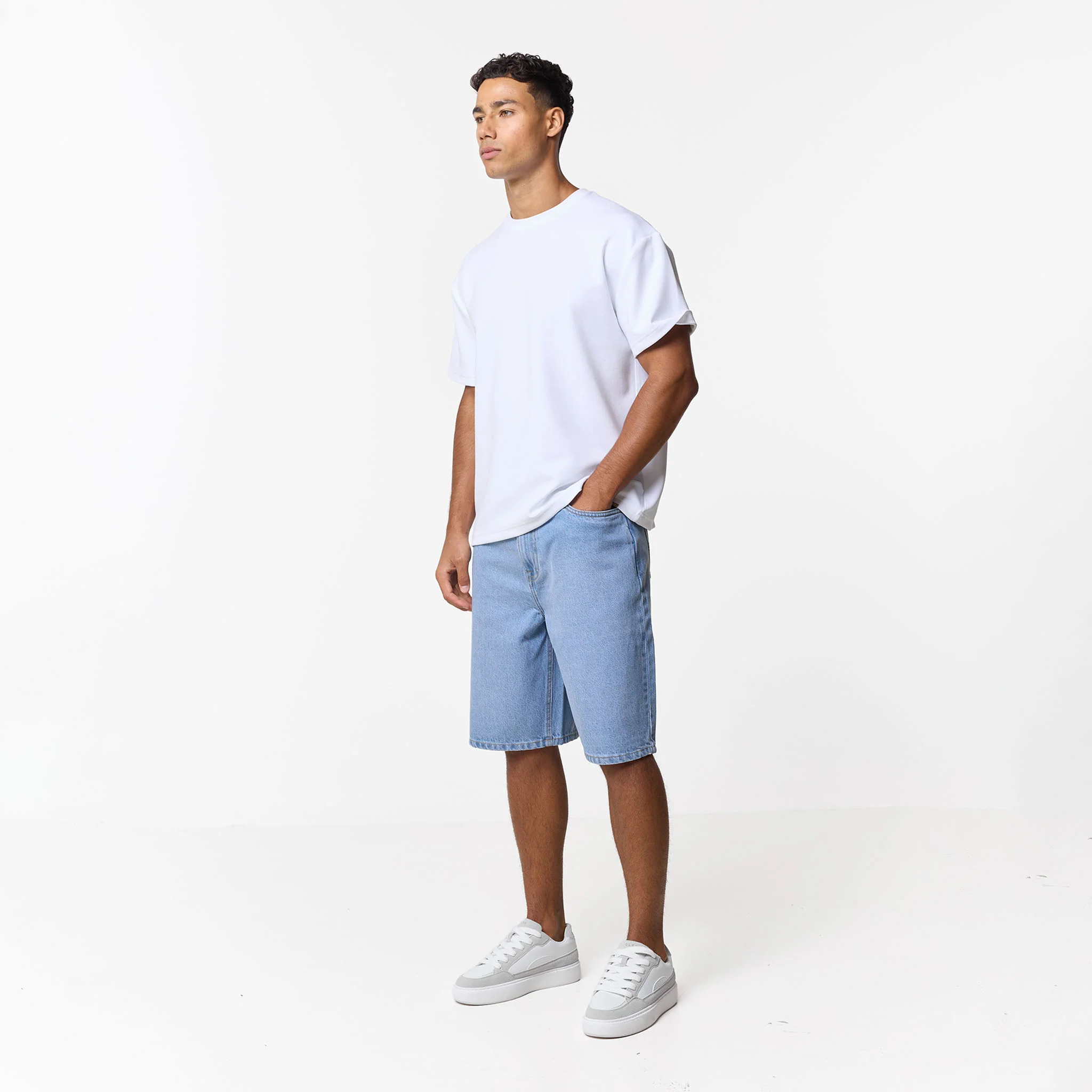 Loose Fit Denim Short | Light Blue Wash - Image 2